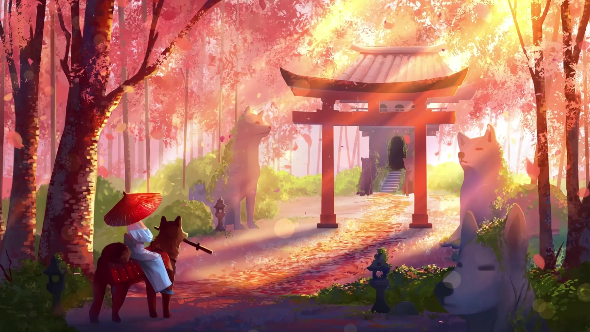 Windows Shiba Inu Temple Live Wallpaper