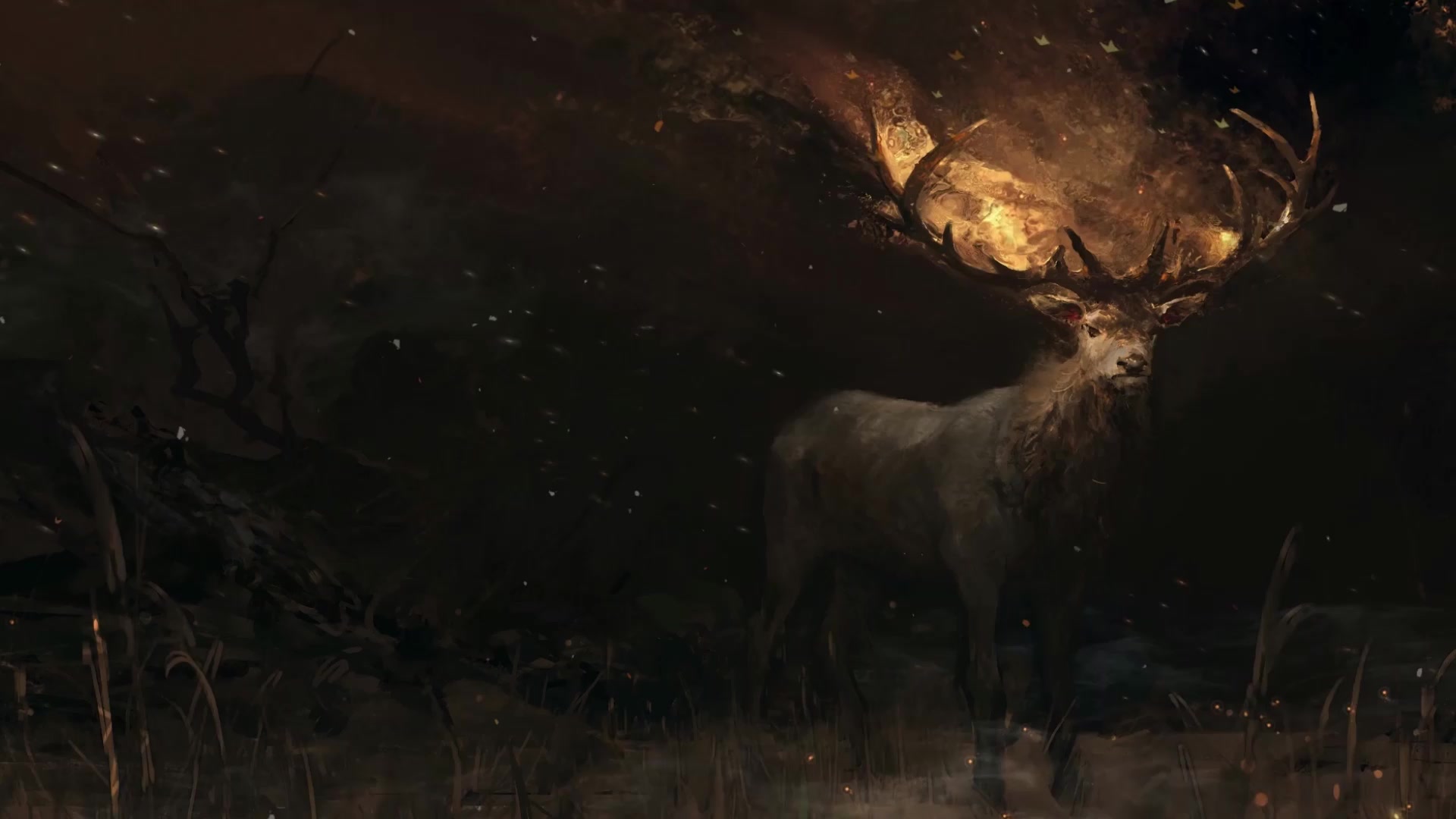 Windows Deer Horns Fire Live Wallpaper