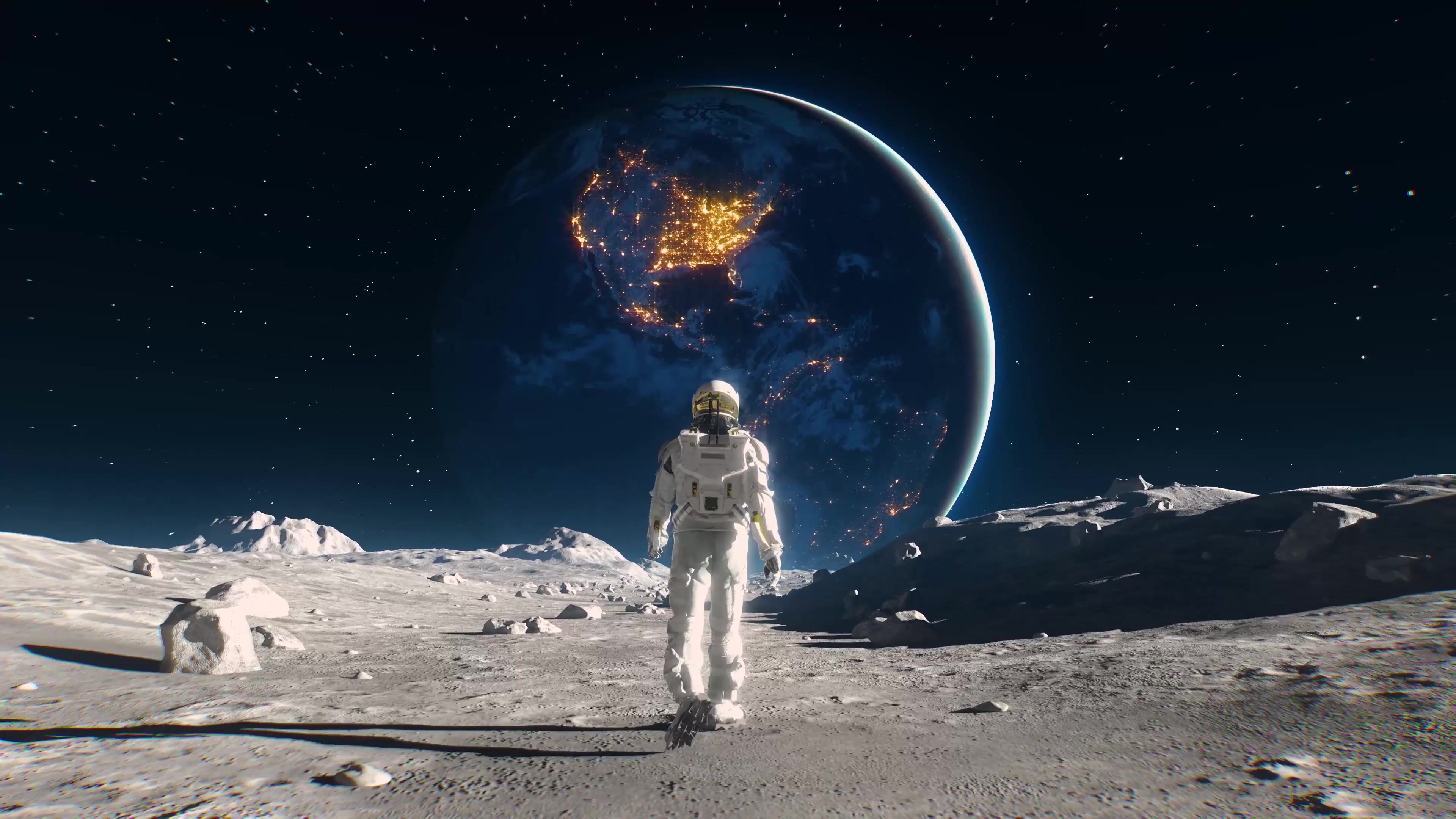 spaceman walking Live Wallpaper
