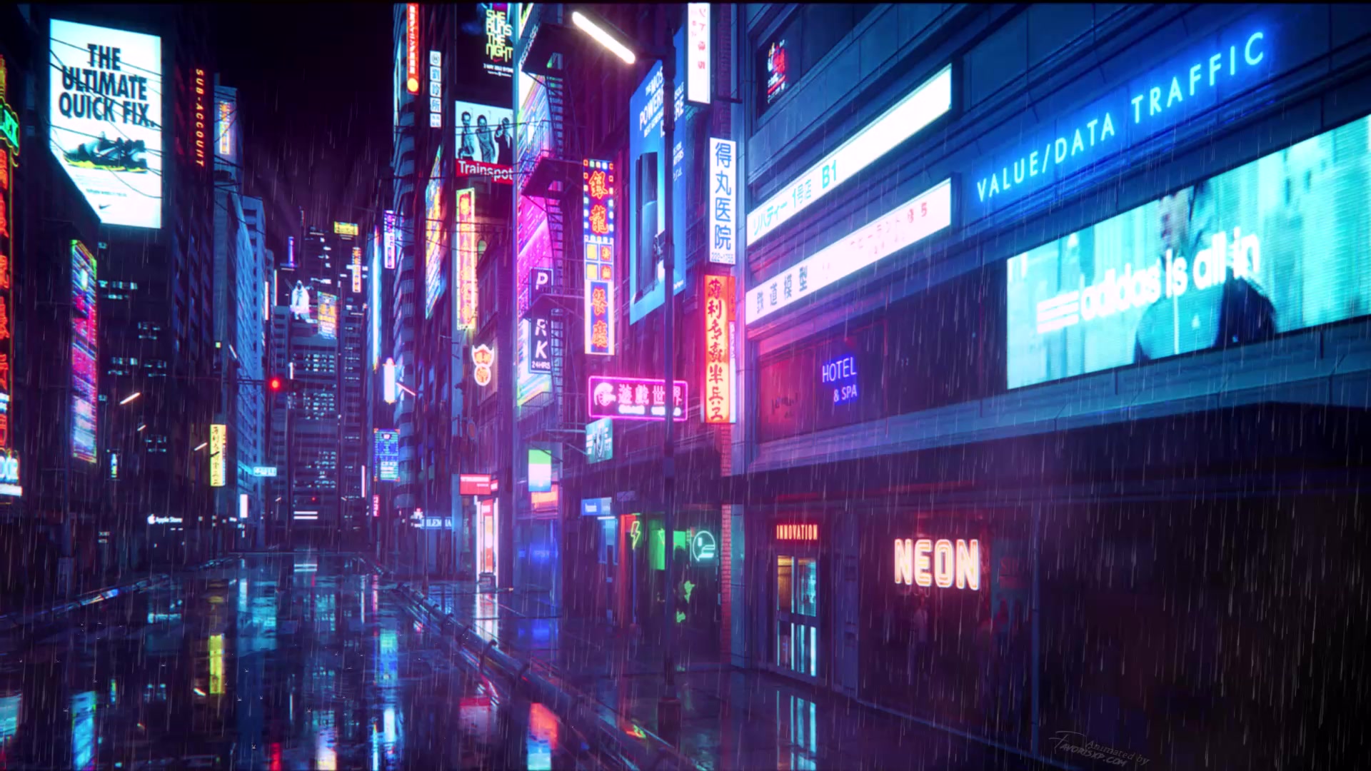 Neon Light City Live Wallpaper