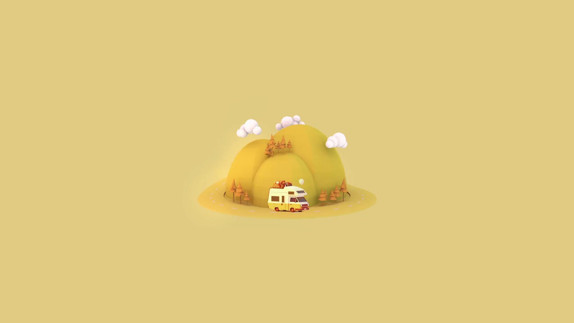 Mountain Vagon Yellow Live Wallpaper