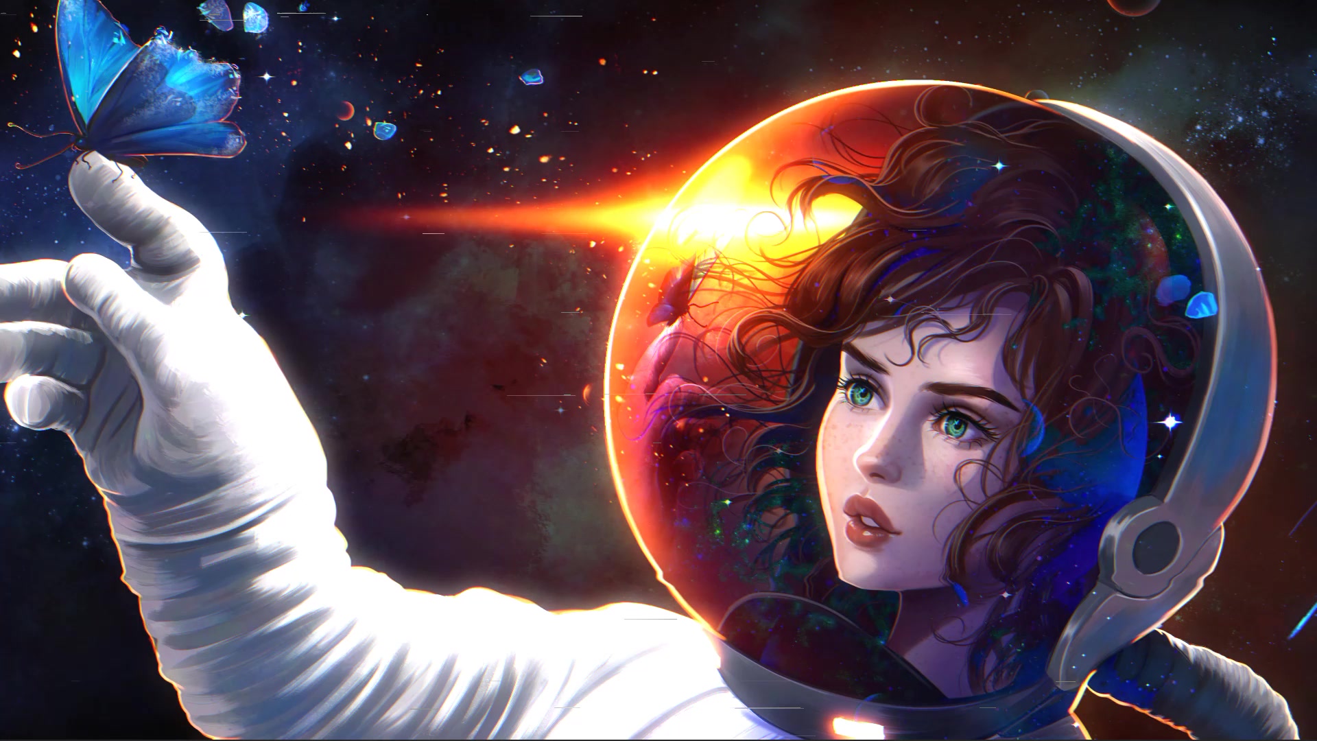 Girl Astronaut Live Wallpaper