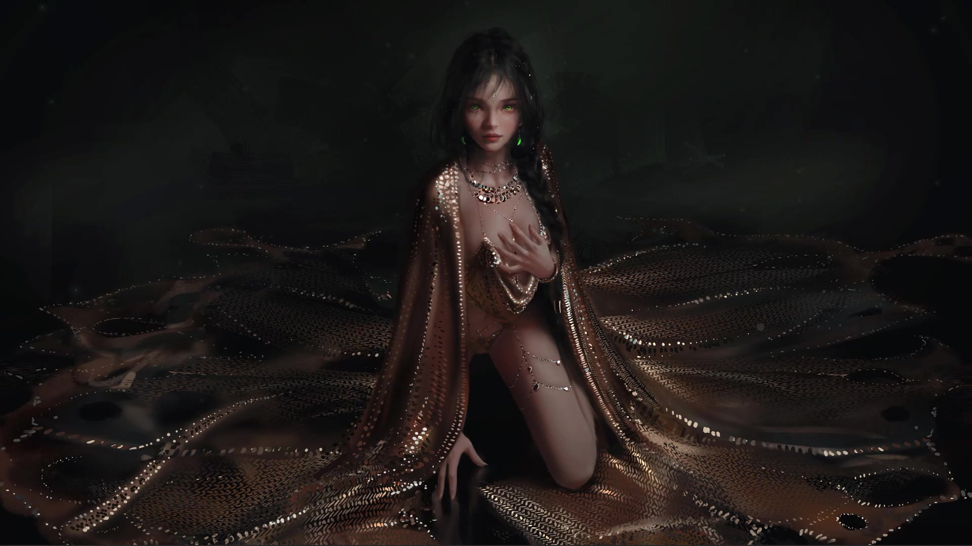 Ceremonial, girl in the dark art Live Wallpaper