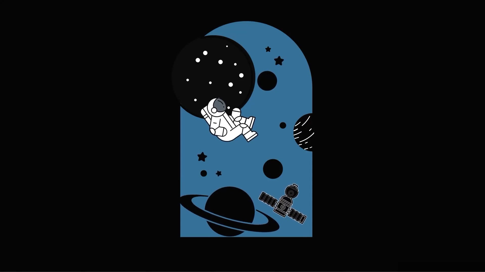 Abstract Space Astronaut Black Live Wallpaper