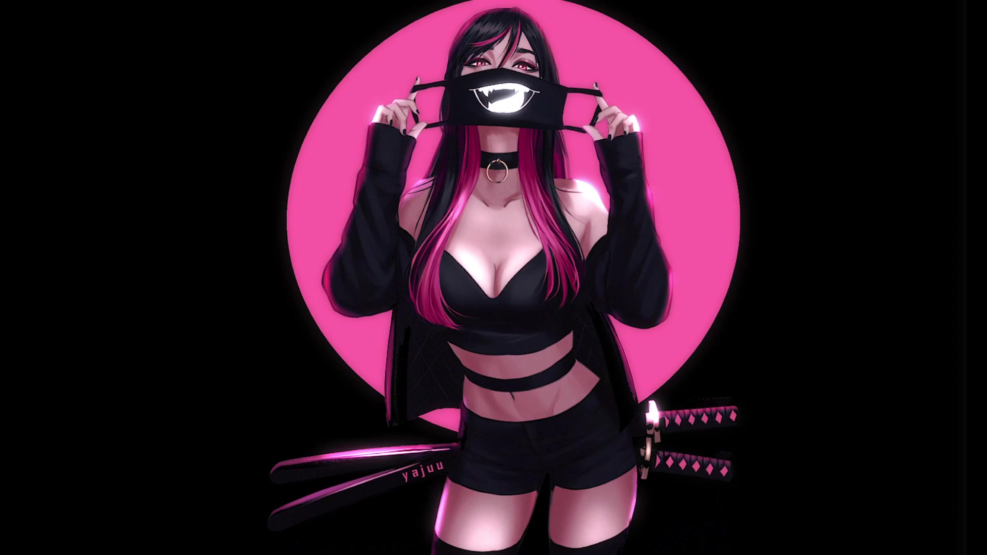 Ninja Girl with Mask Live Wallpaper