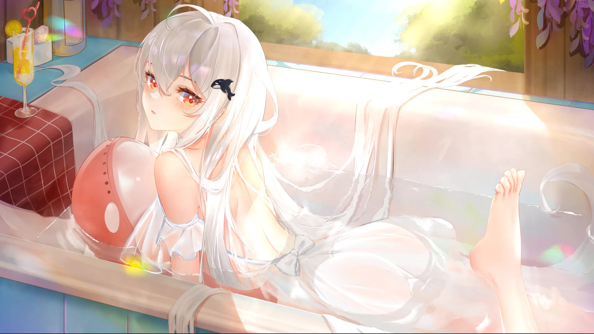 Arknights Skadi Bath Time Summer Live Wallpaper