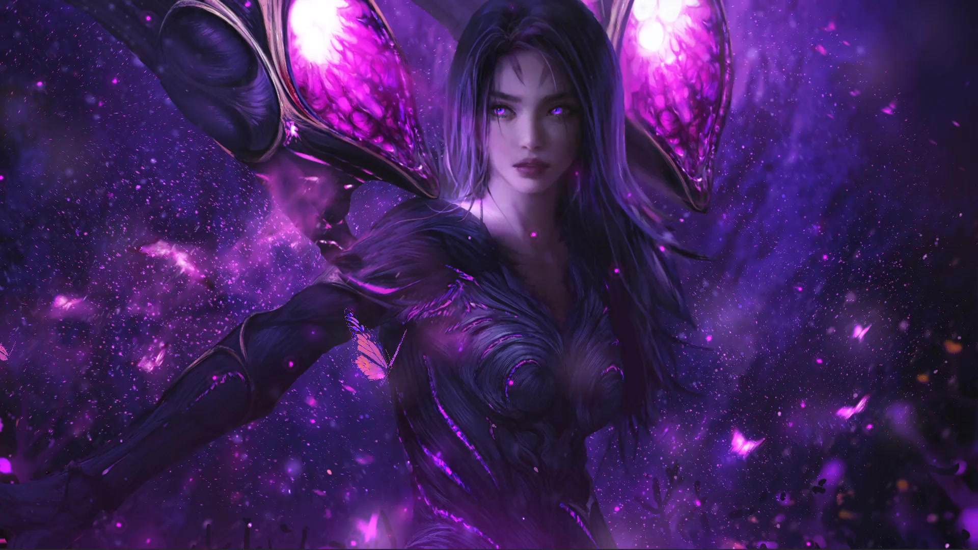 Kaisa Purple Butterflies Lol Live Wallpaper