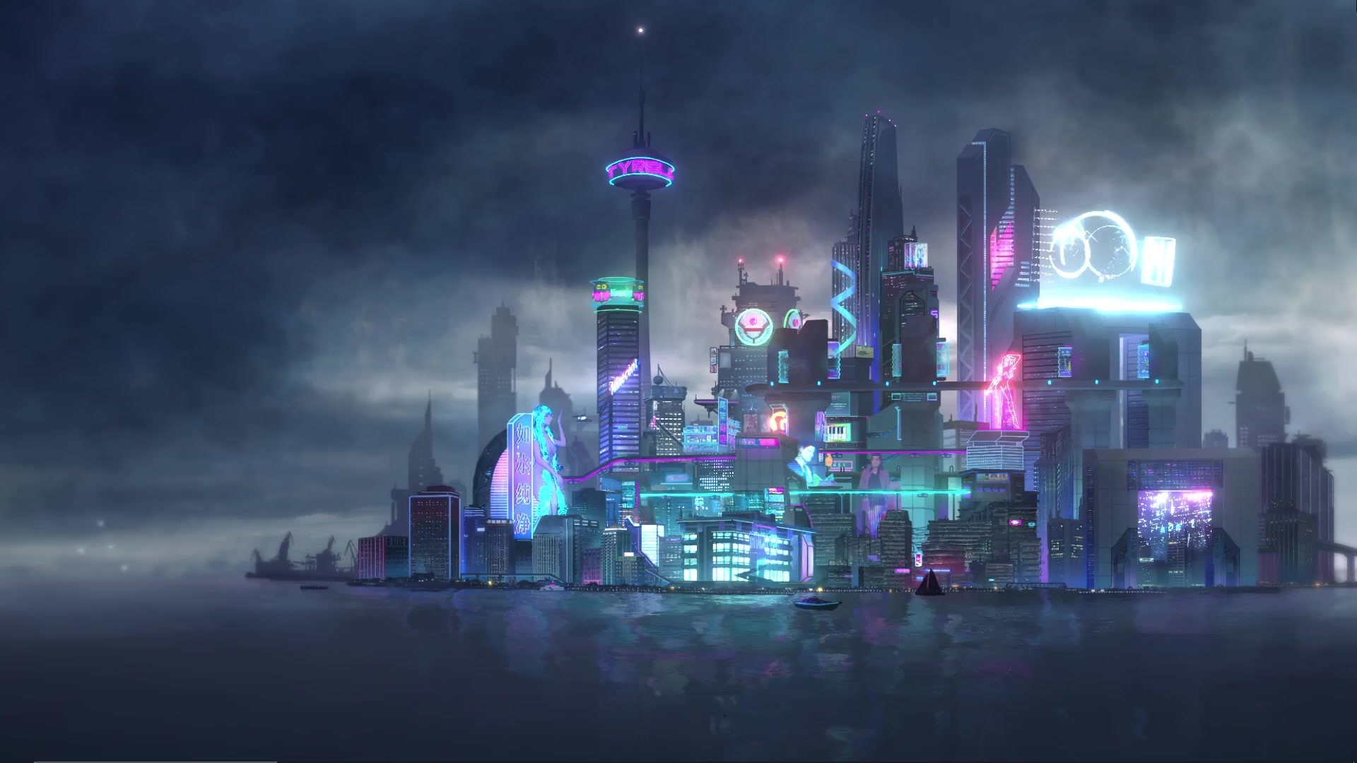 Ciber City Neon Live Wallpaper