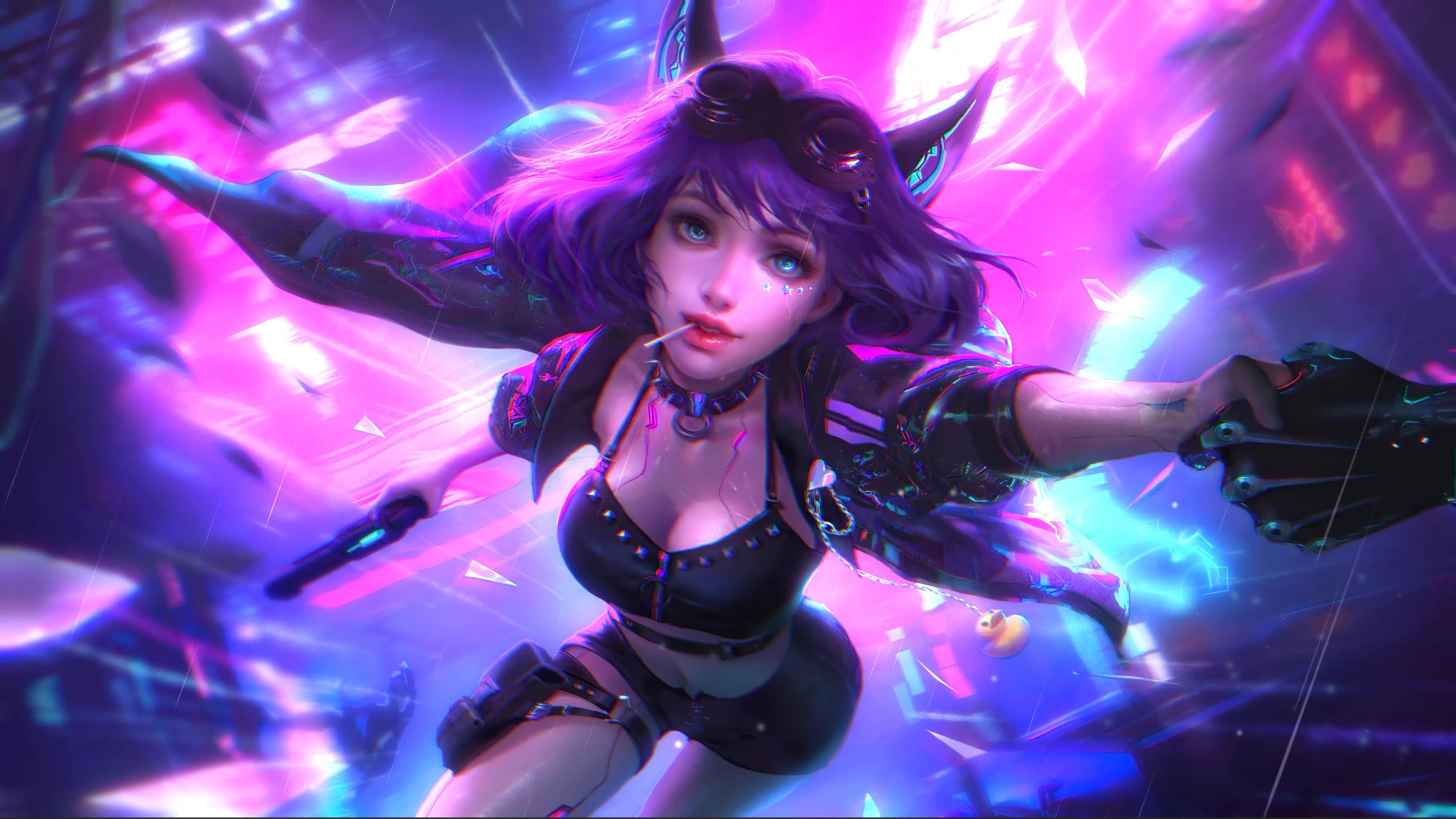 Cyber Girl Holding Hand Live Wallpaper