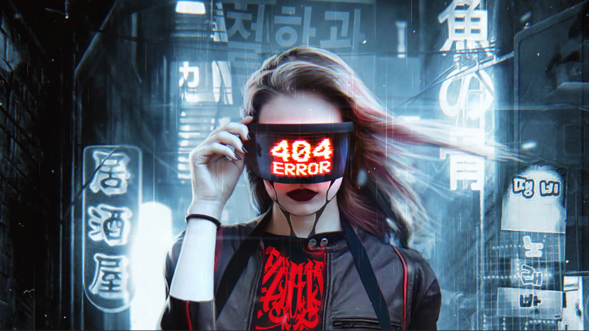 Cyber Girl 404 Error Live Wallpaper