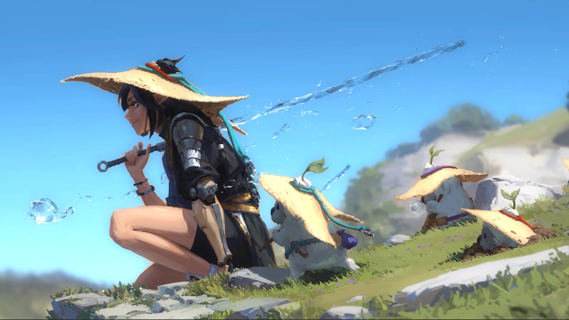 Water Swords Woman Live Wallpaper