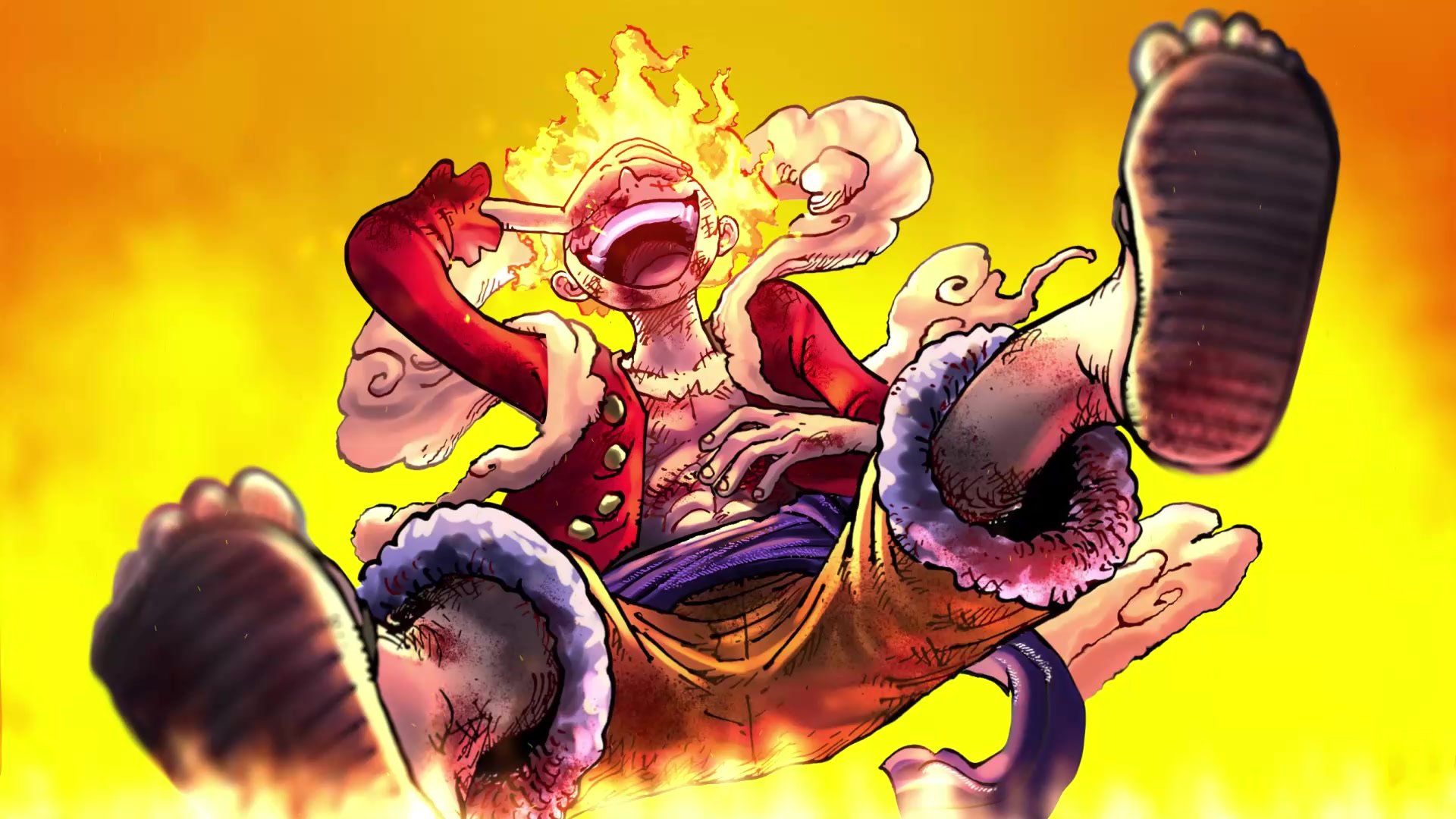 One Piece Luffy Gear 5 Laugh Live Wallpaper