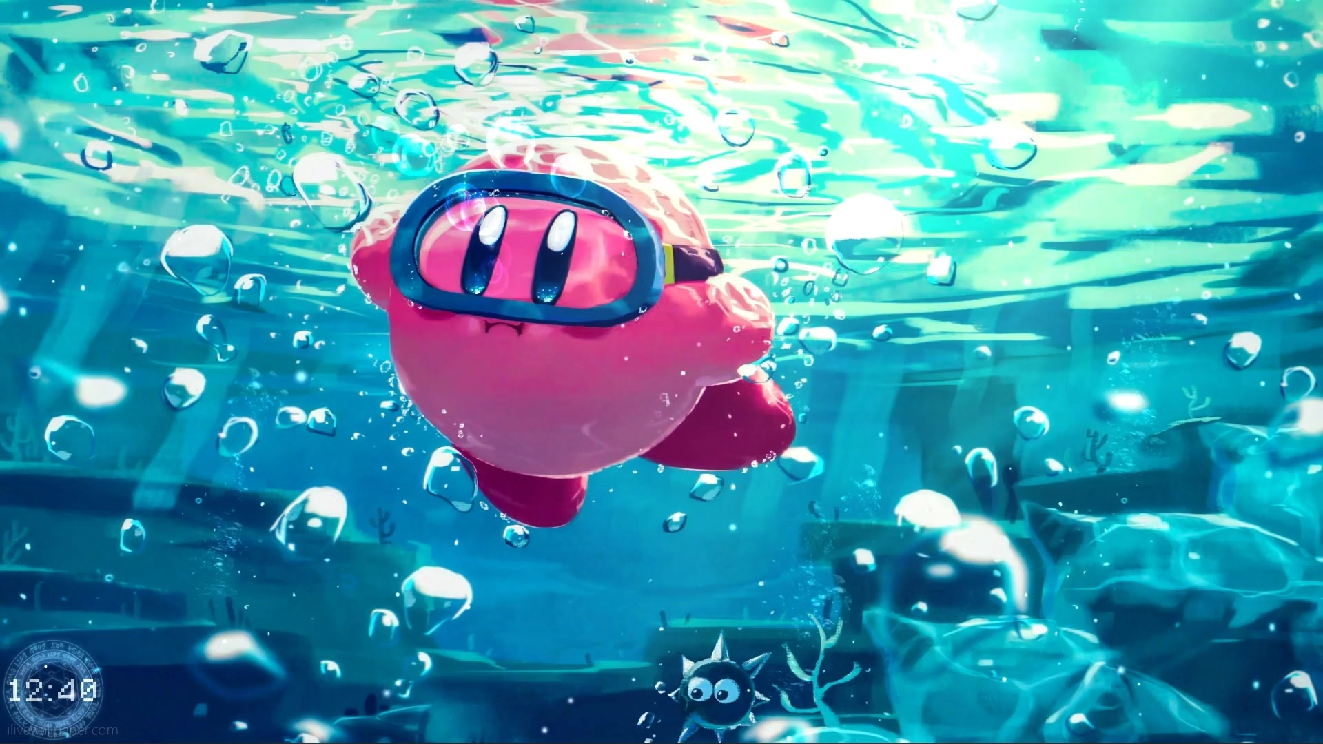 Kirby Underwater Live Wallpaper | 1920x1080 - Rare Gallery HD Live  Wallpapers