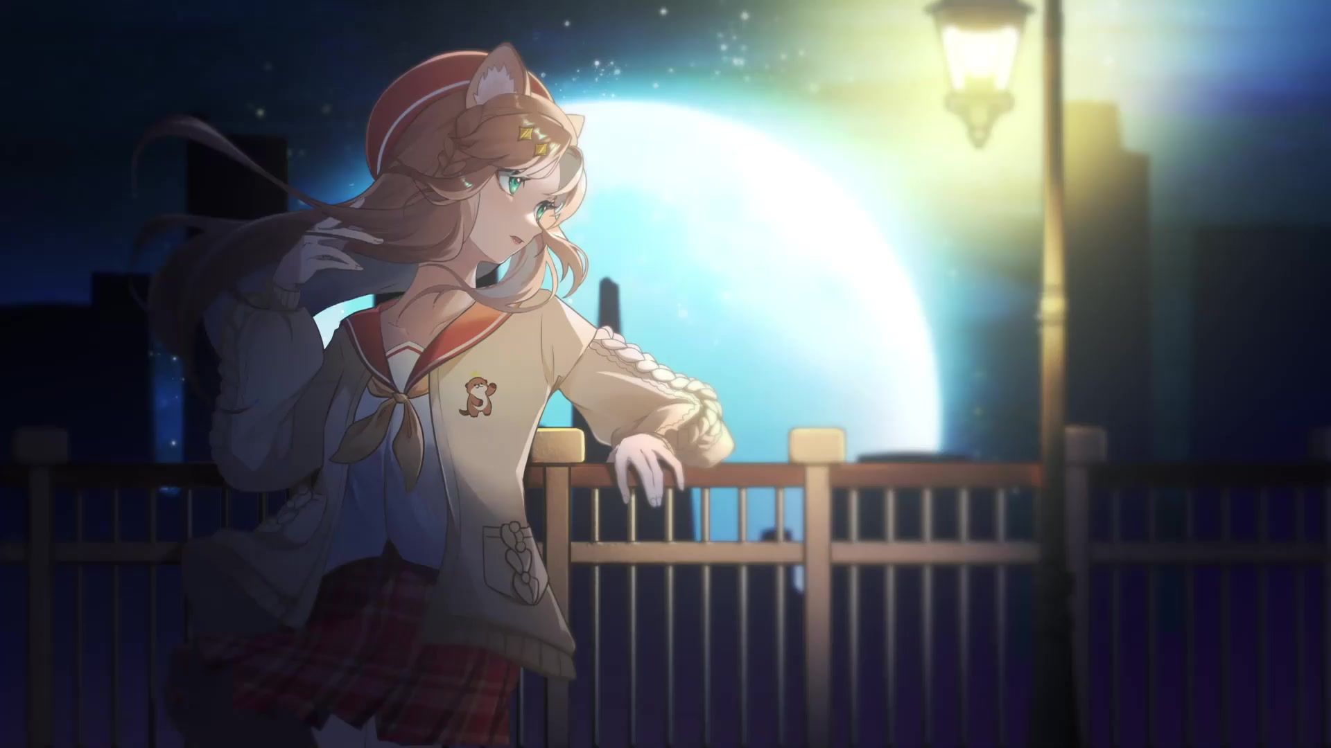 Girl With Butterflies Night Live Wallpaper