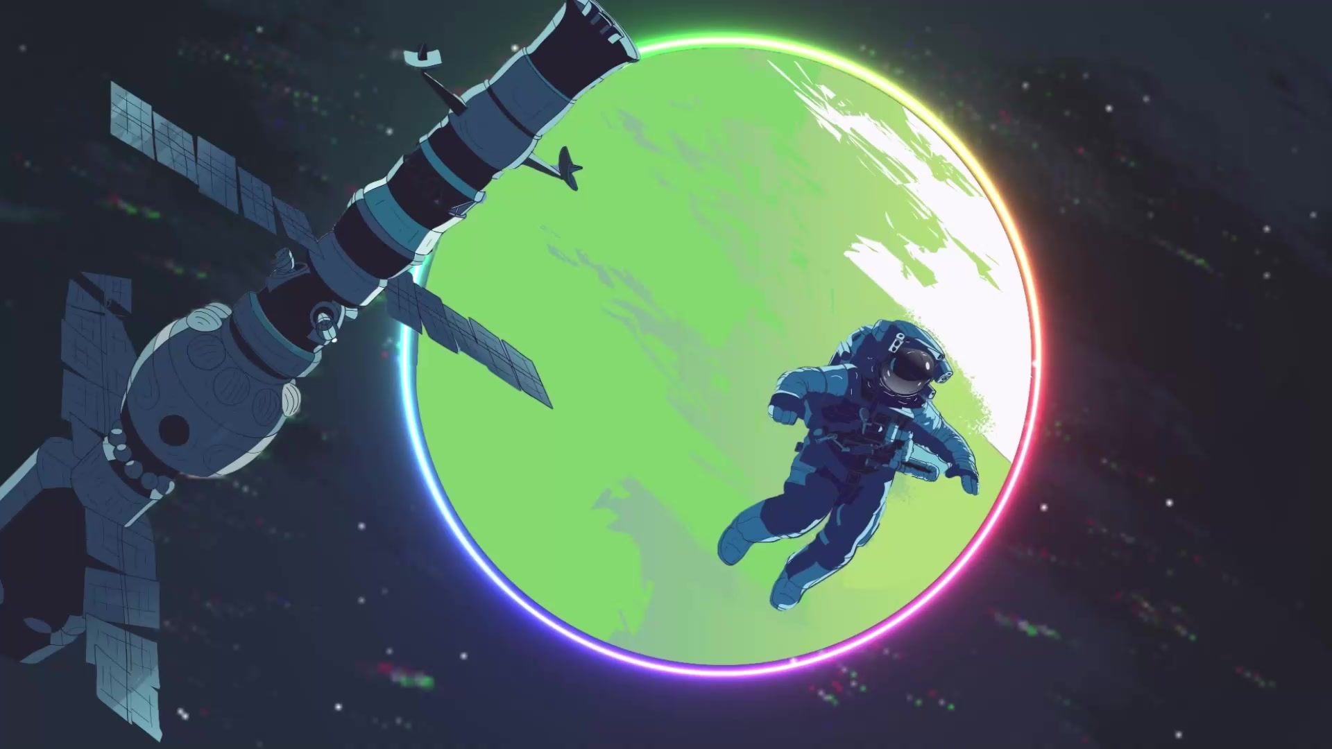 Spaceman Satellite Live Wallpaper