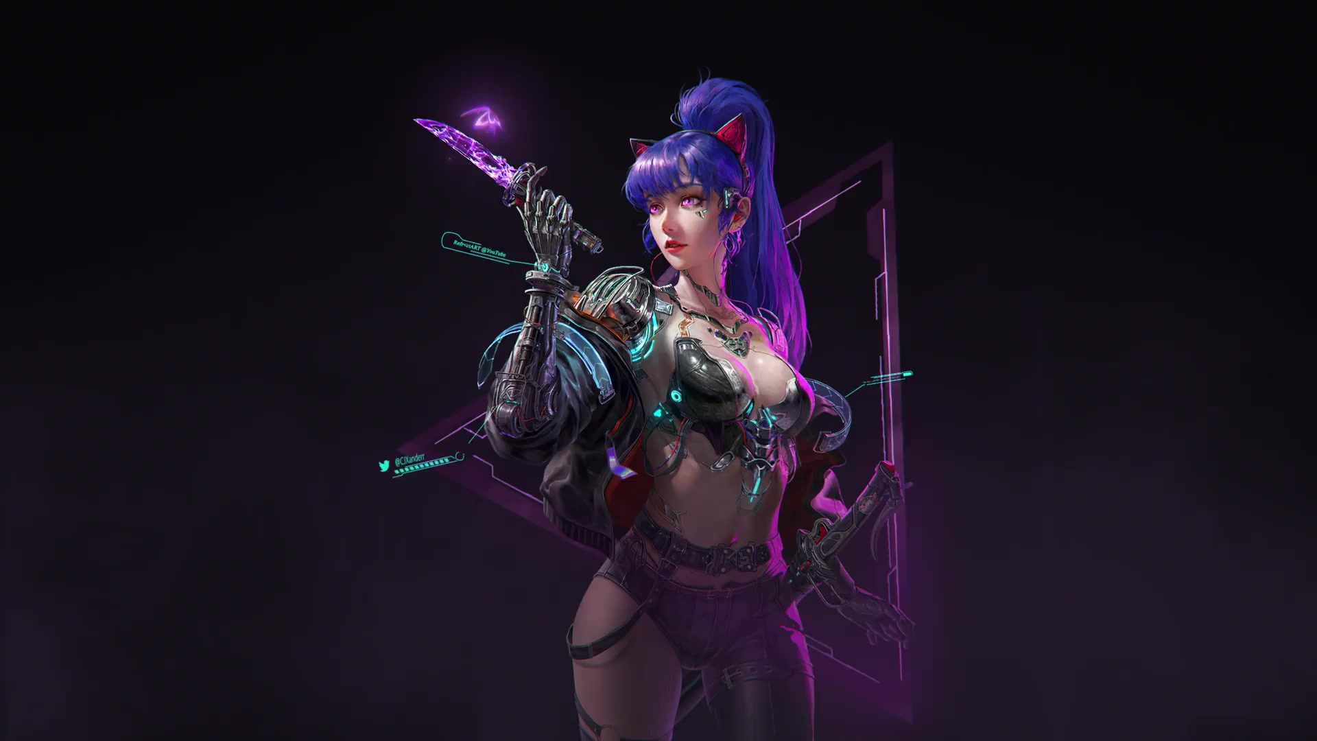 Cyberpunk Girl Character Live Wallpaper