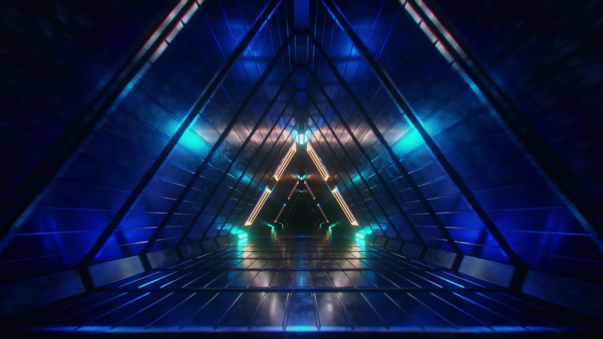 Abstract endless flight in a futuristic metal Live Wallpaper