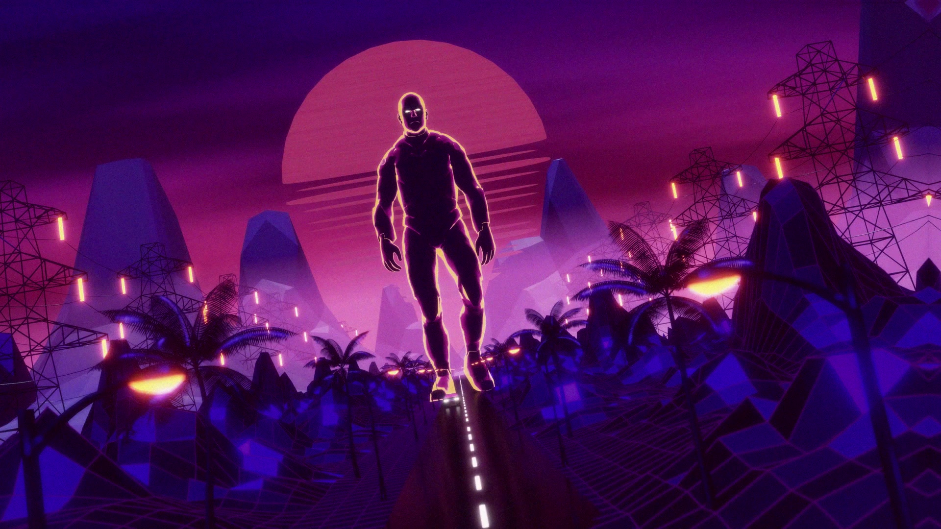 Cyberpunk retro walk Live Wallpaper