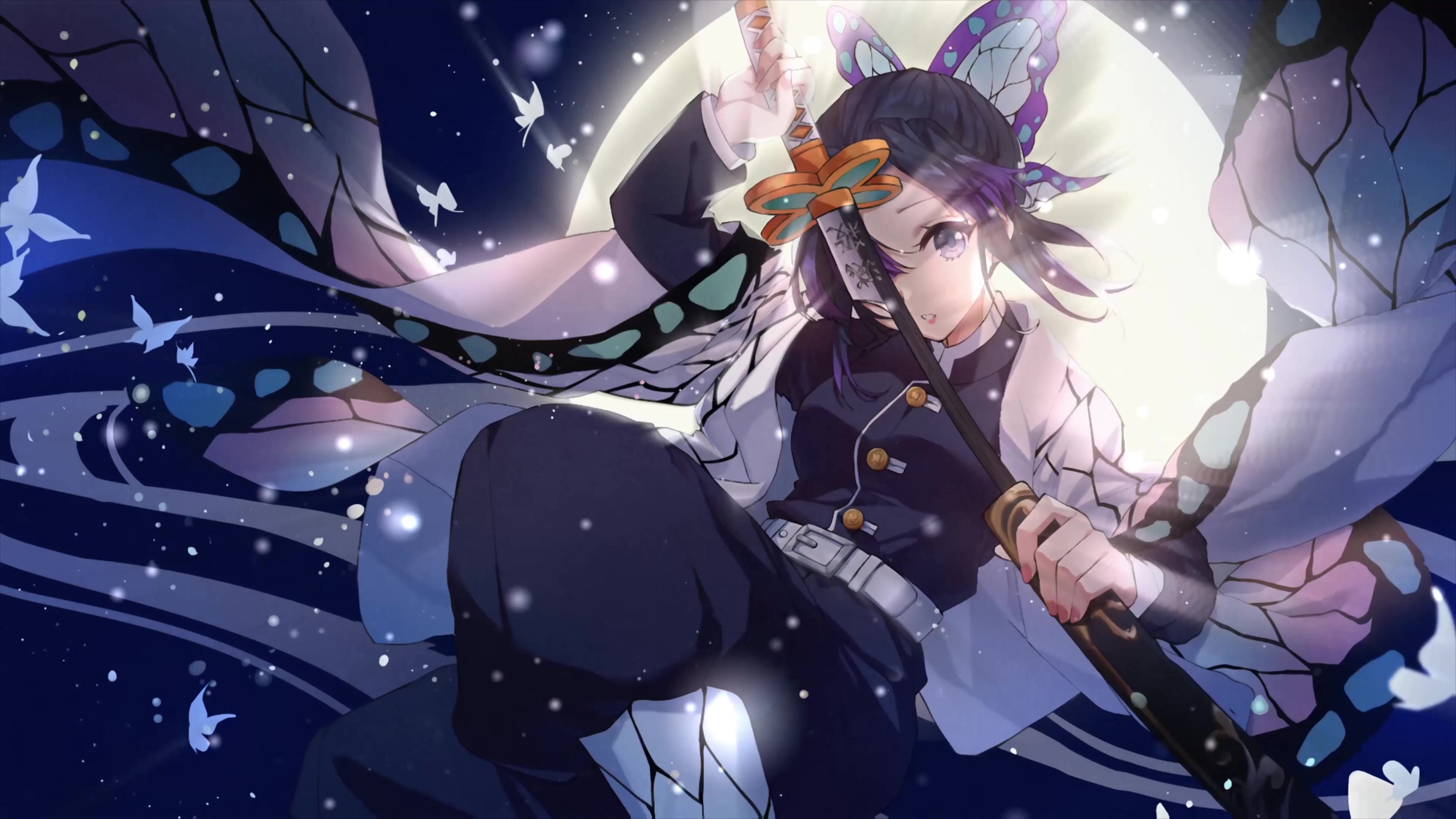 4K Shinobu Kochou Kimetsu No Yaiba Live Wallpaper