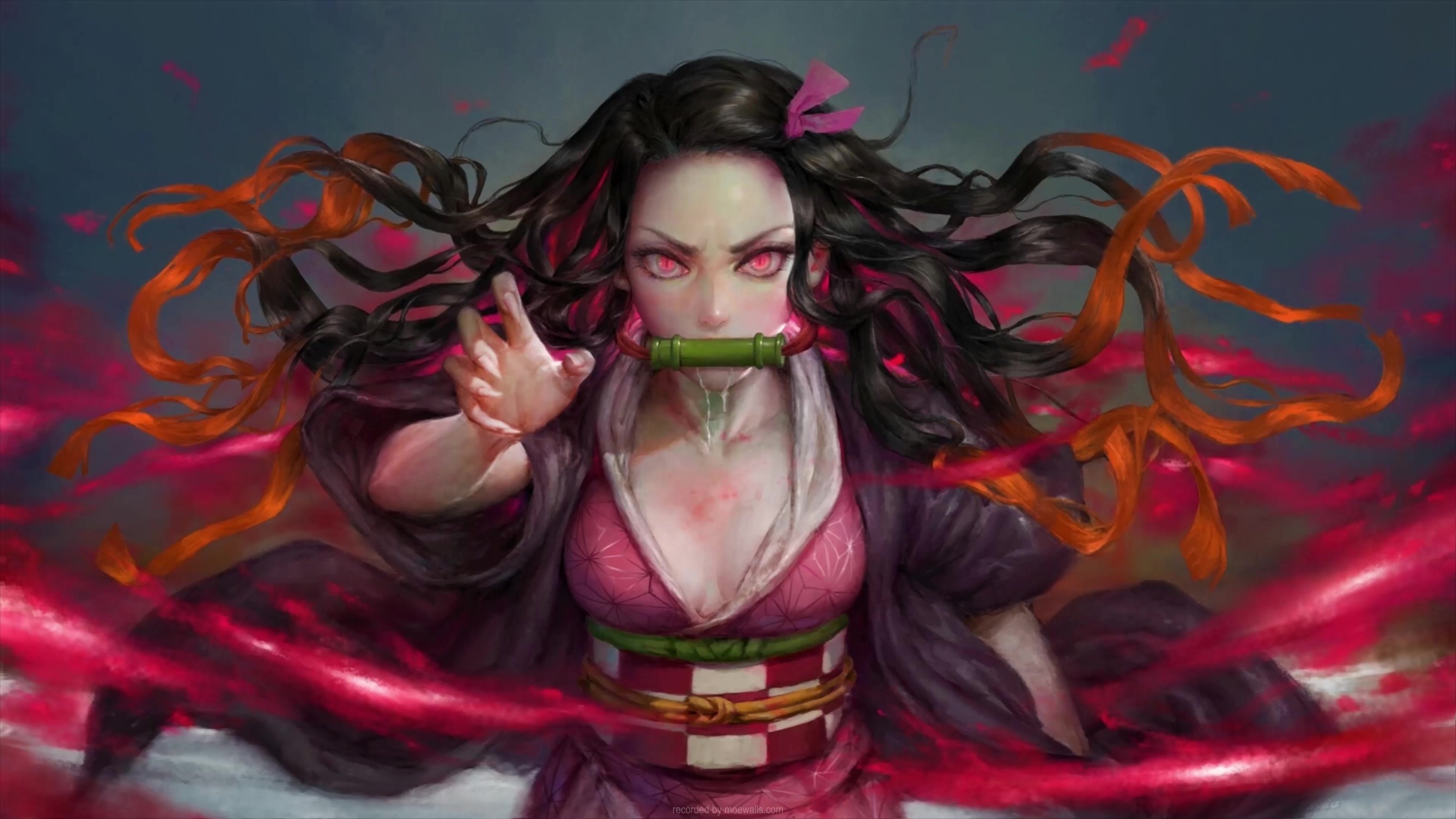4K Nezuko Kamado Demon Kimetsu No Yaiba Live Wallpaper