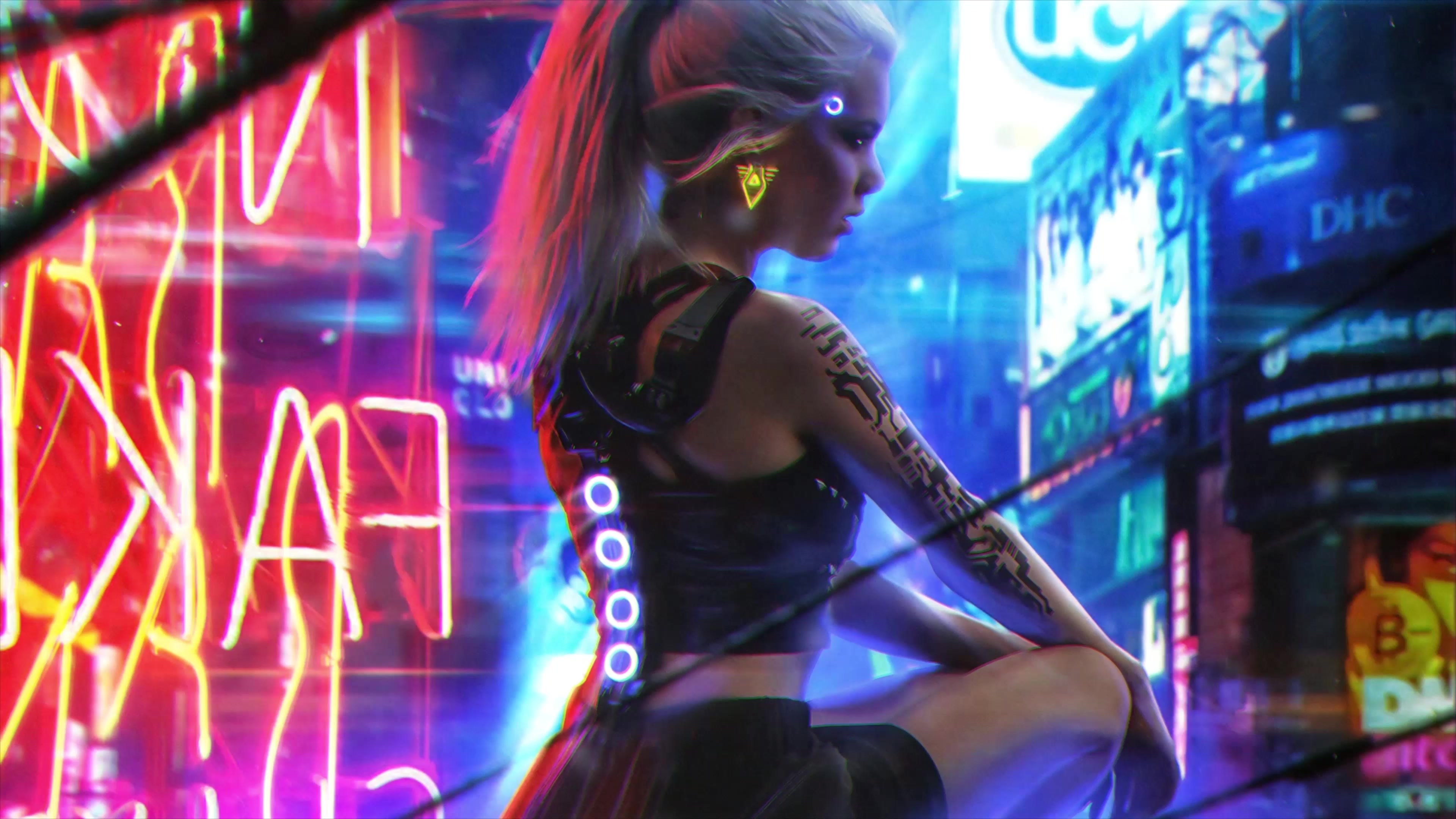4K Cyberpunk Girl 2 Live Wallpaper