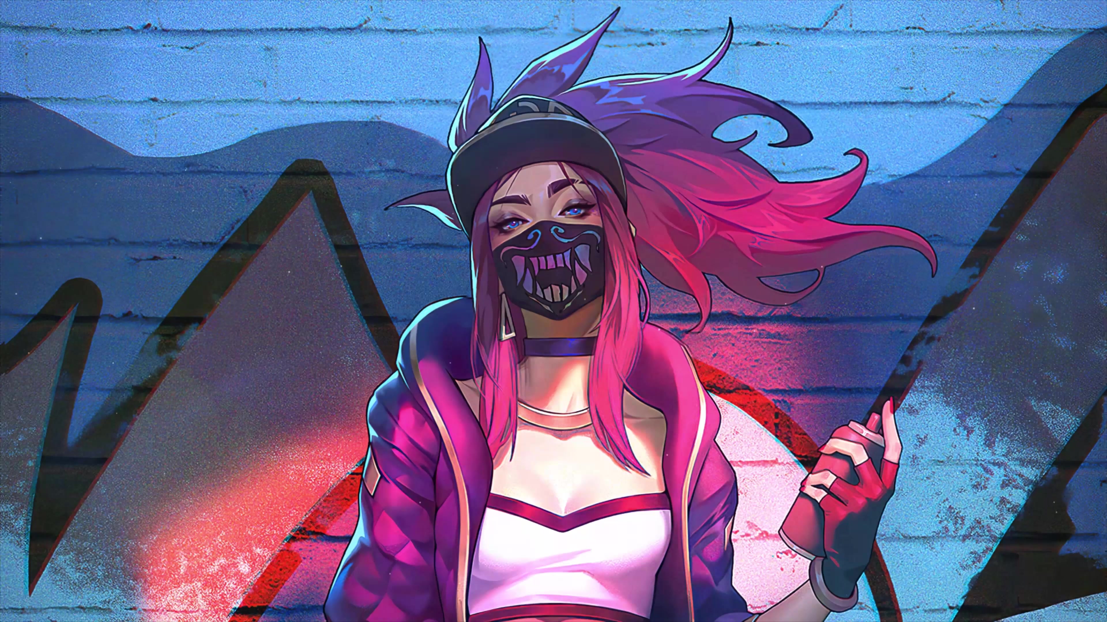4K Akali Kda Graffiti League Of Legends Live Wallpaper