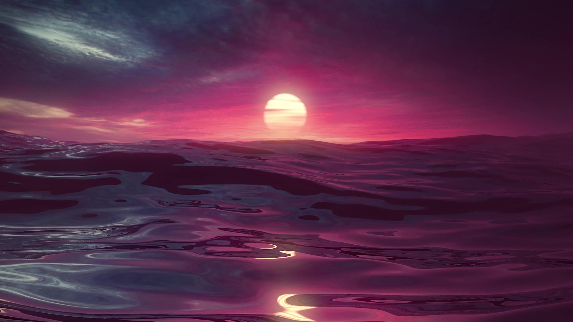 Sunset 3D Waves Live Wallpaper