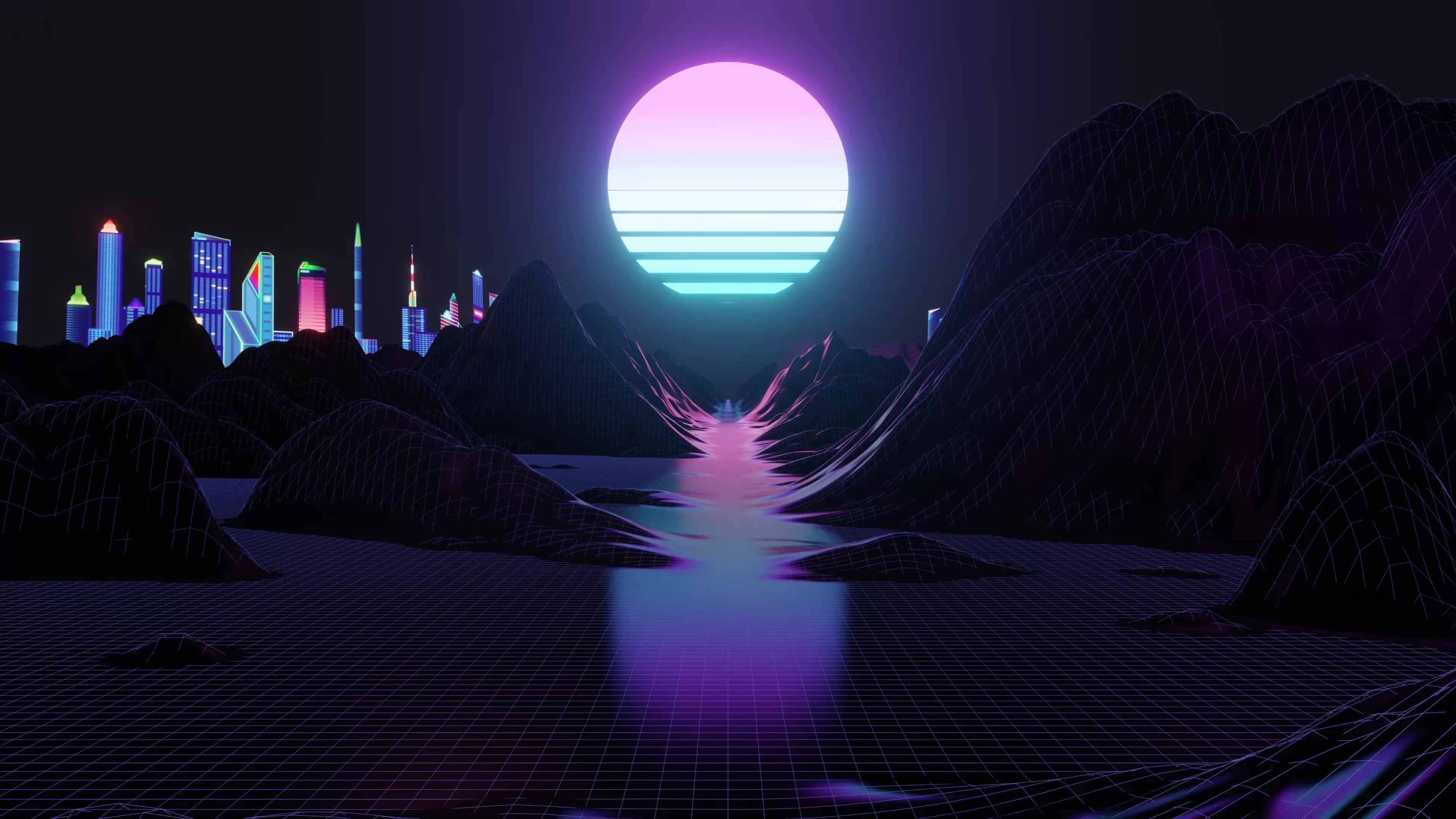 Moonlight Retro Wave 4K Live Wallpaper