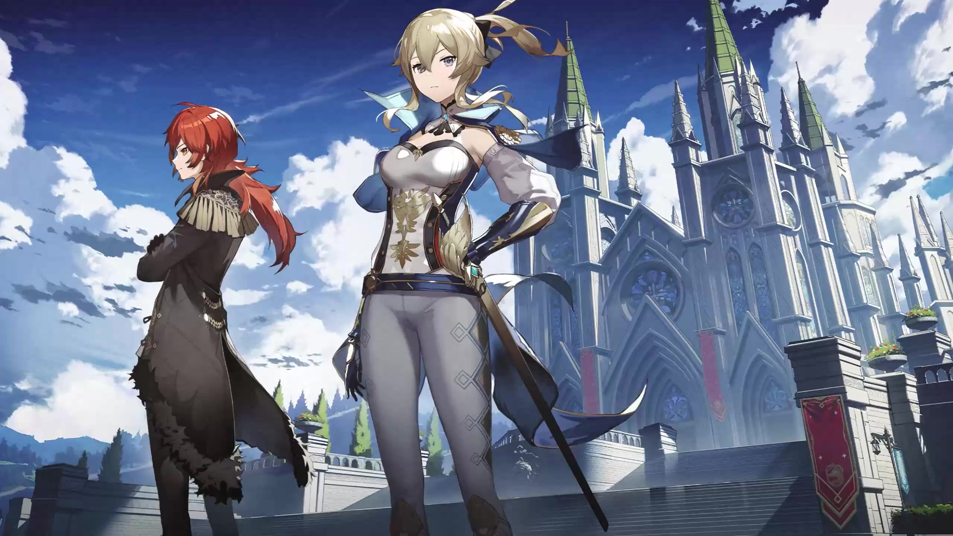 Diluc and Jean Genshi Impact Live Wallpaper