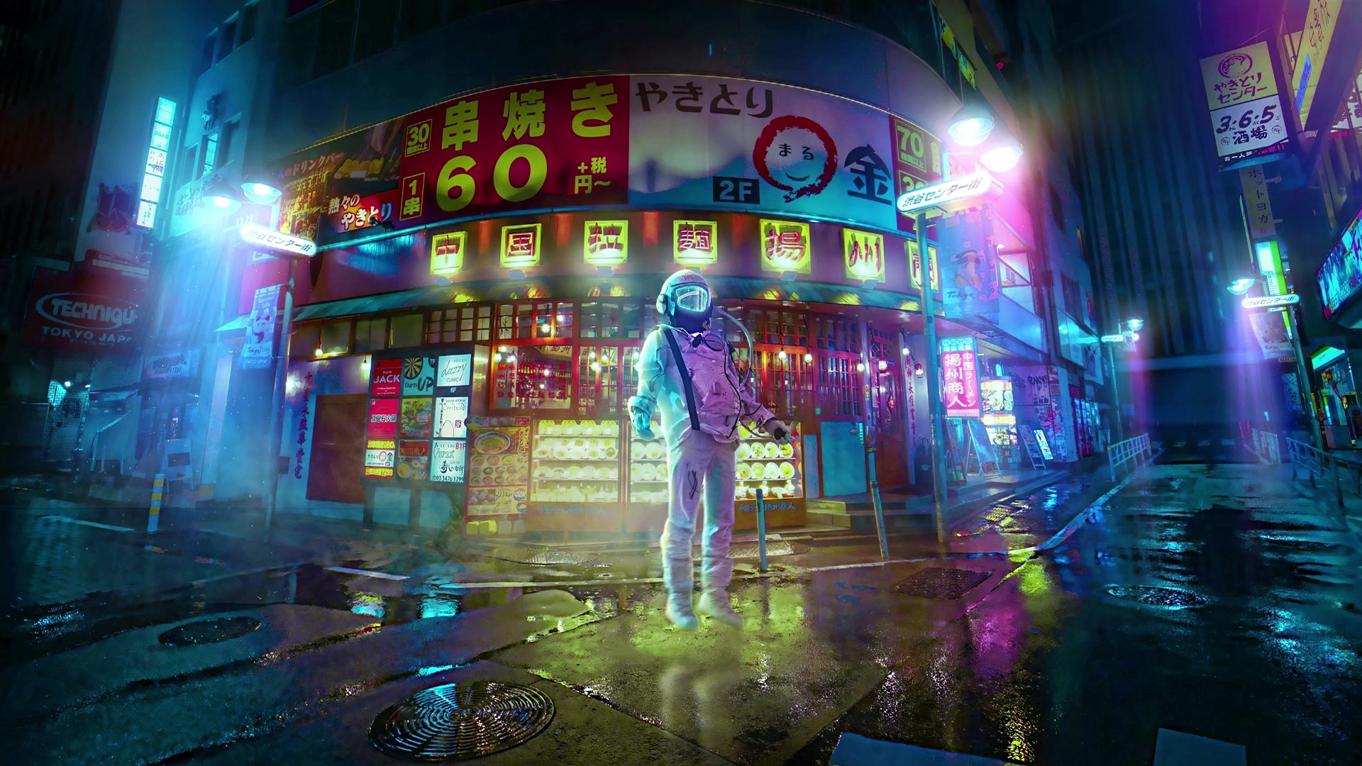 Spaceman Float Glitch Live Wallpaper