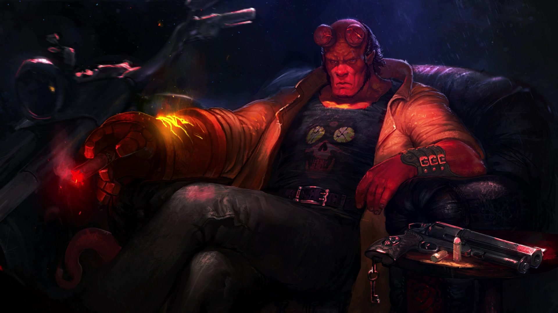 Hellboy Chilling Live Wallpaper