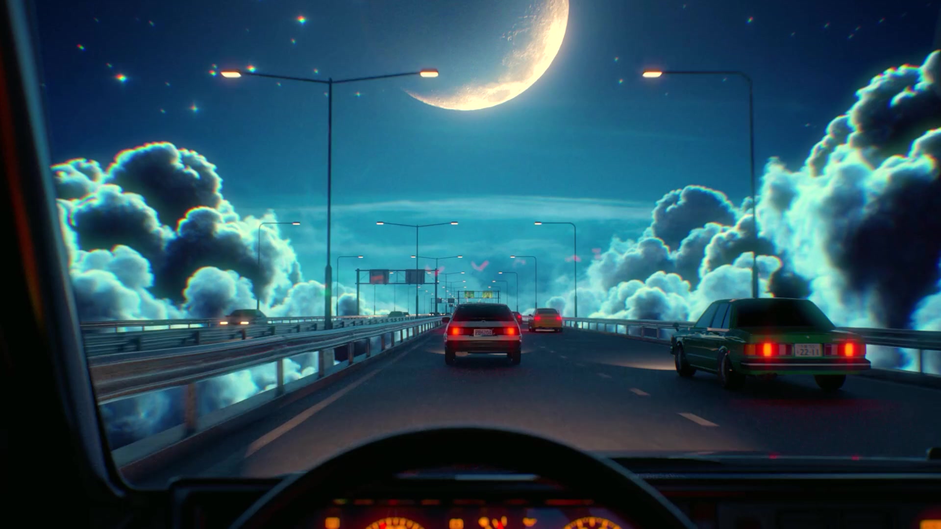 Driving to the Moon Live Wallpaper