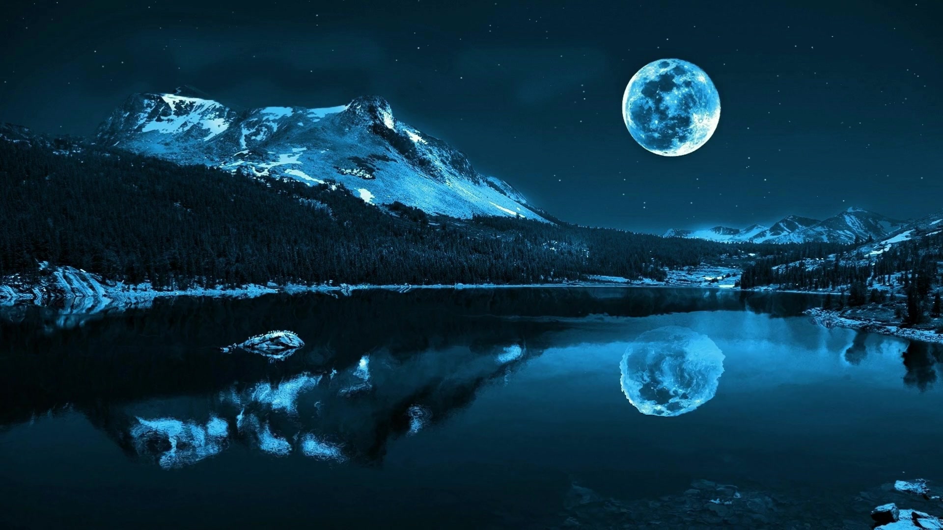 Cold Blue Moon Live Wallpaper