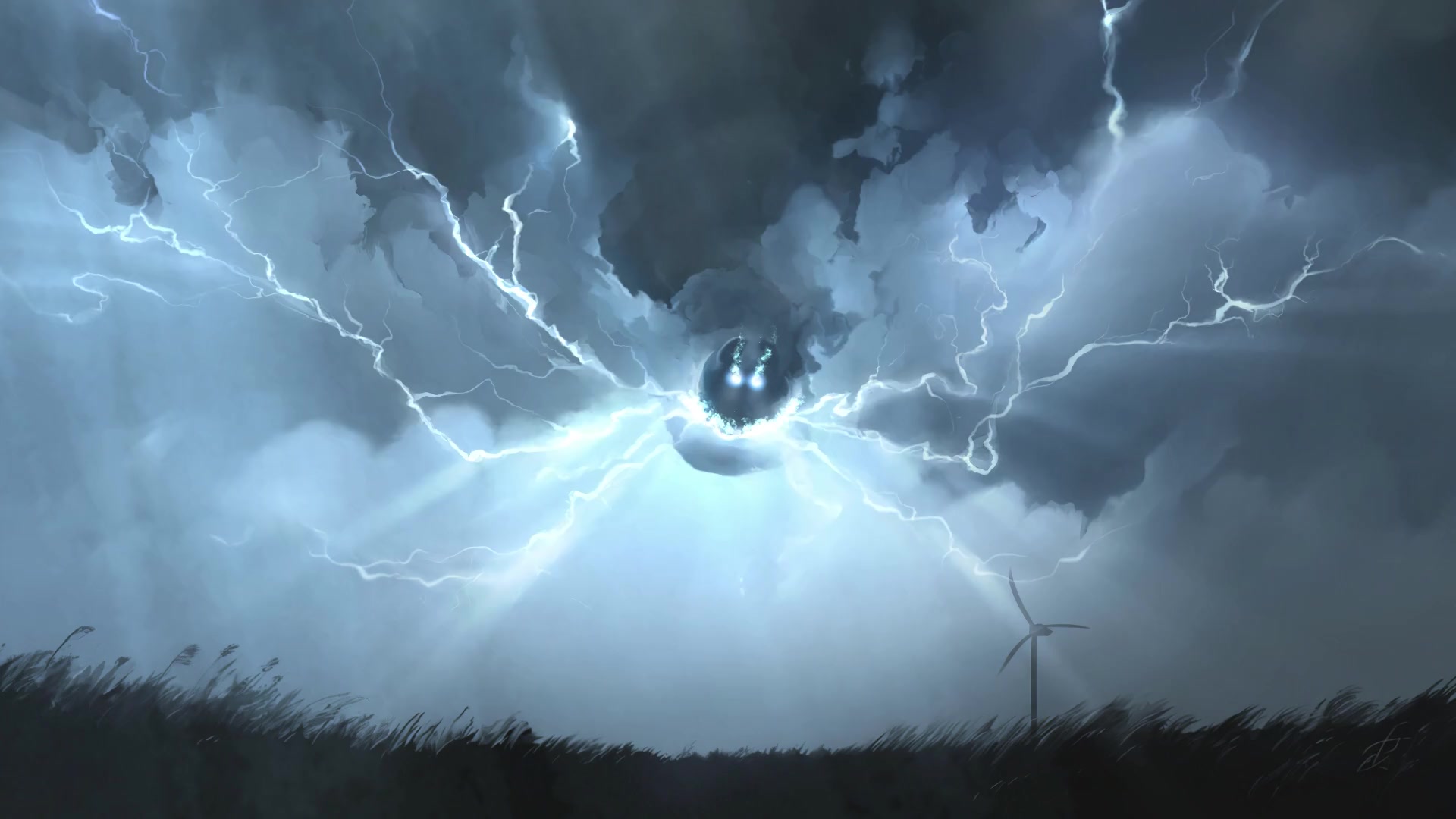 Cloud Lightning Spider Live Wallpaper