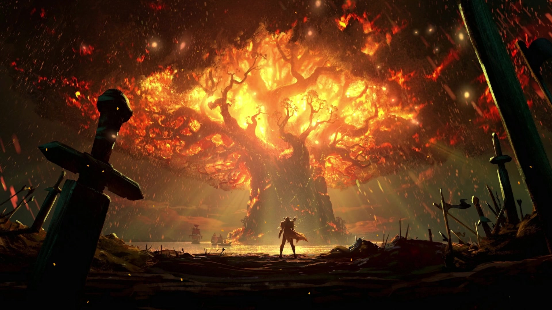 Teldrassil Burning WOW Live Wallpaper