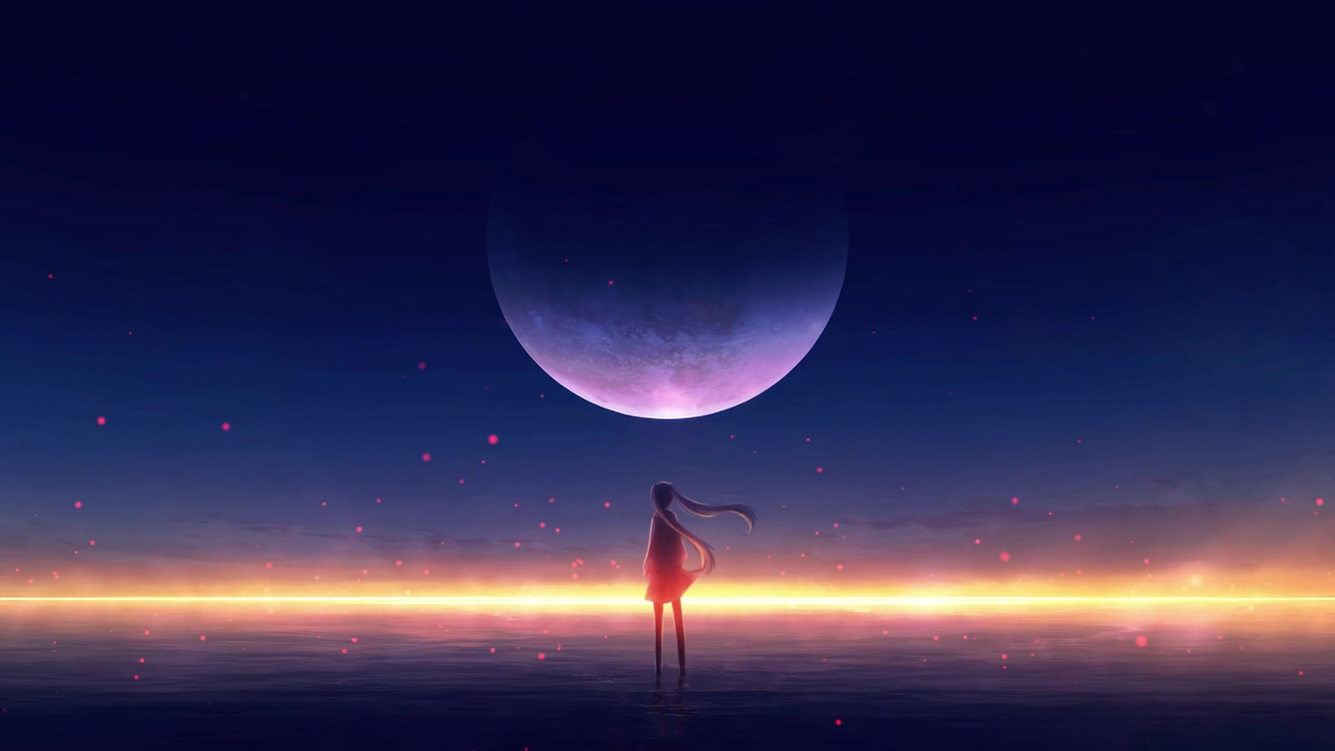 Horizon Lone Girl Live Wallpaper