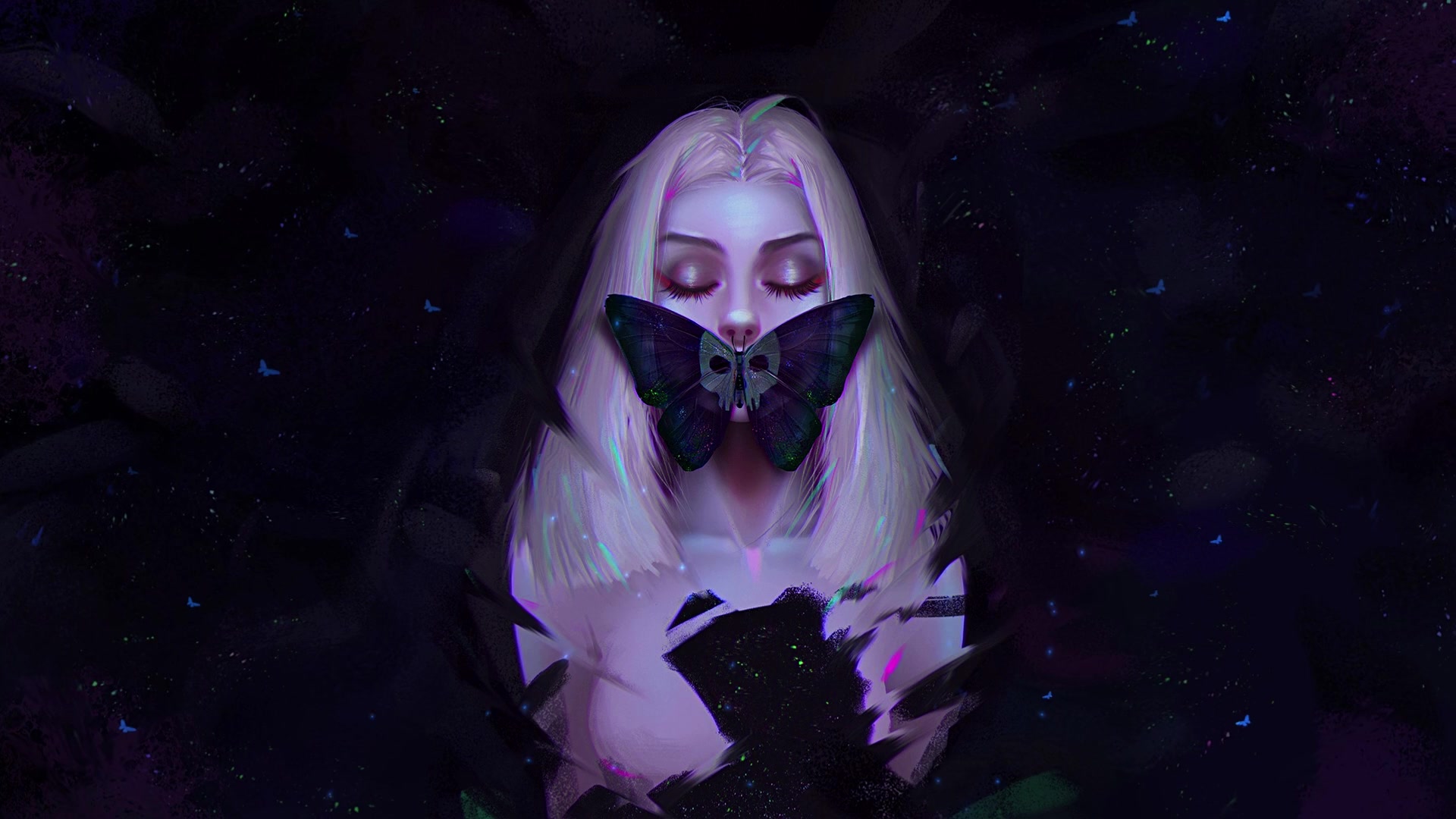 Neon Moths Live Wallpaper