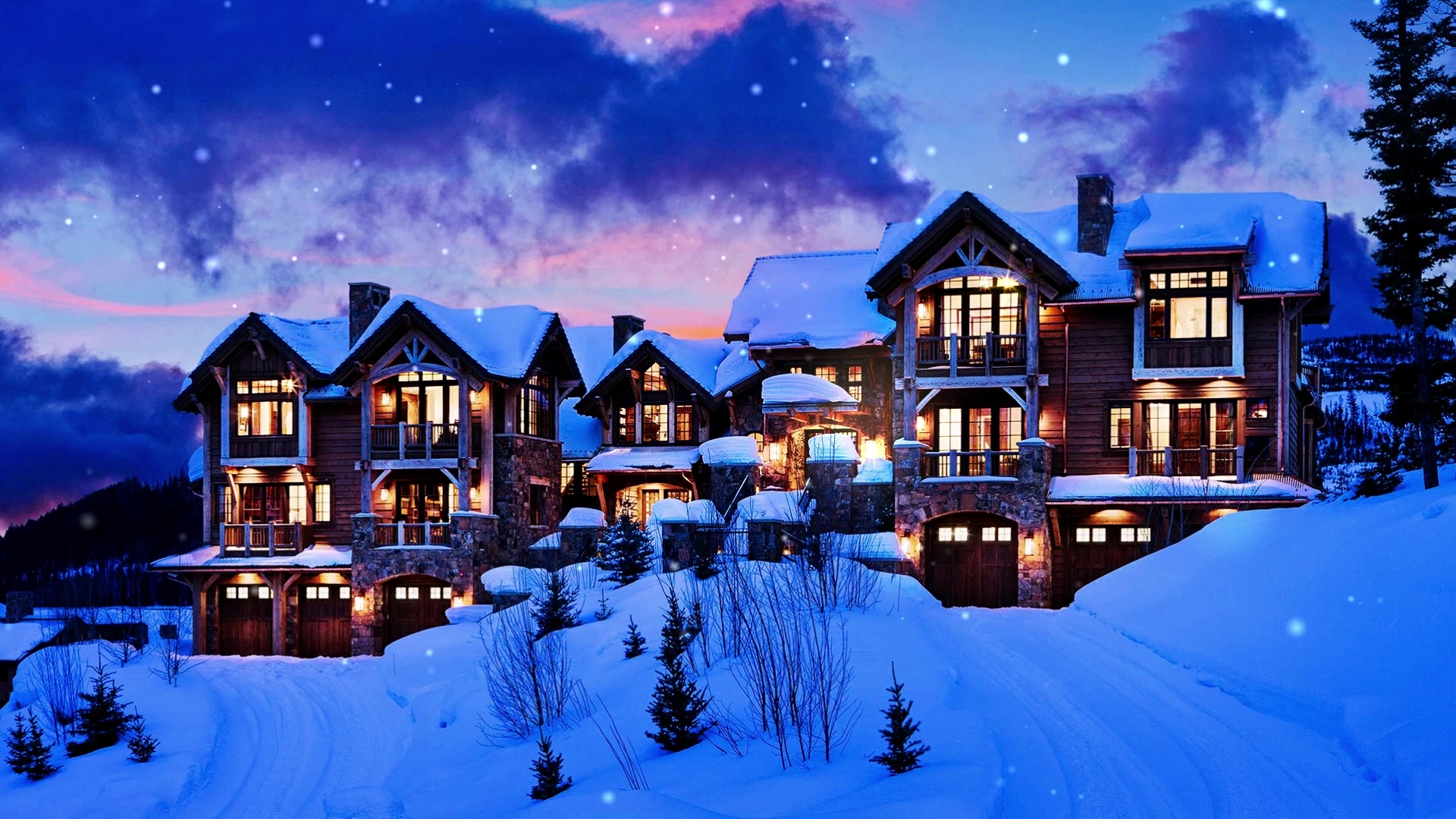 Luxury Winter Cabin Live Wallpaper