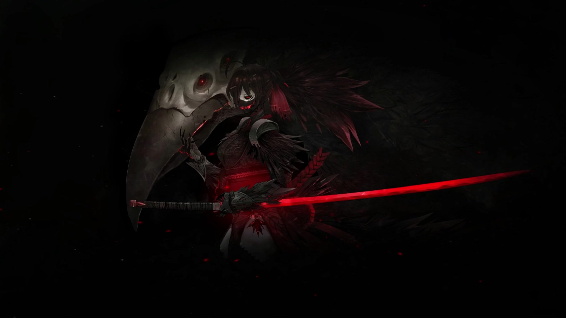 Raven Samurai Girl Live Wallpaper