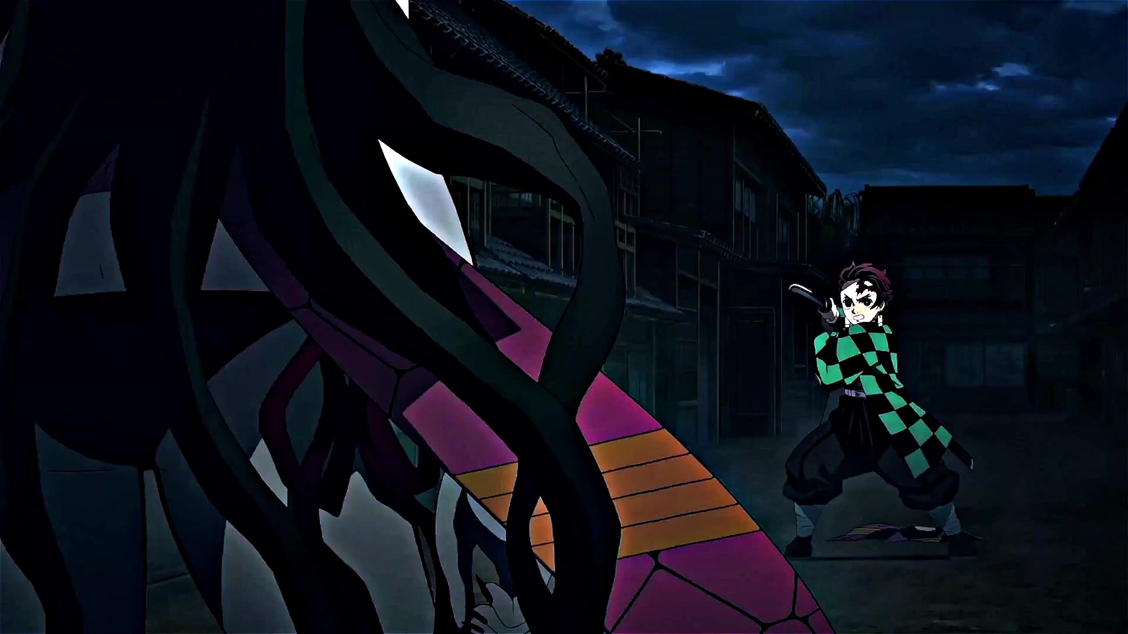 Tanjiro Kamado vs Daki CC 4K Live Wallpaper