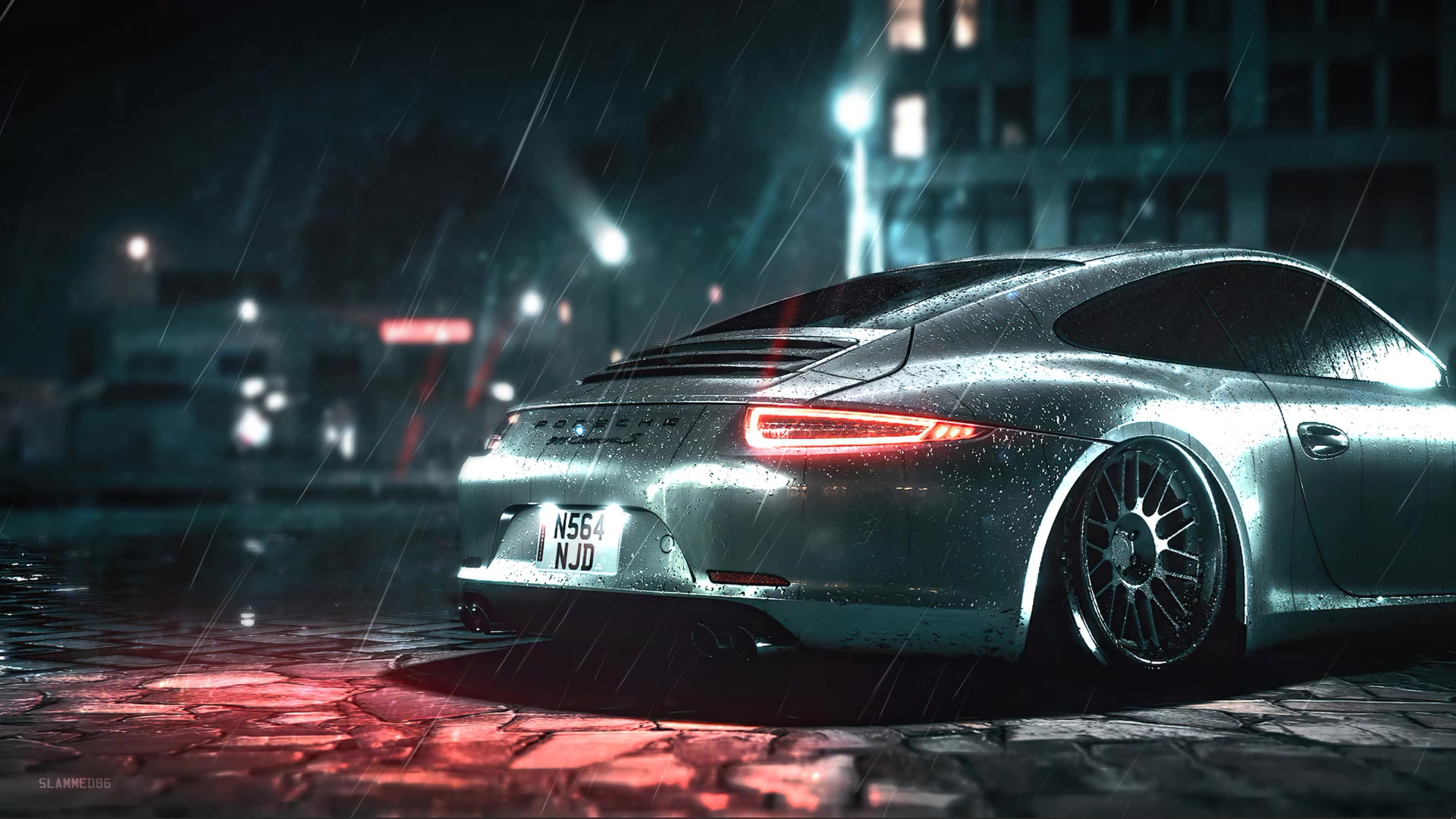 Rainy Porsche Live Wallpaper