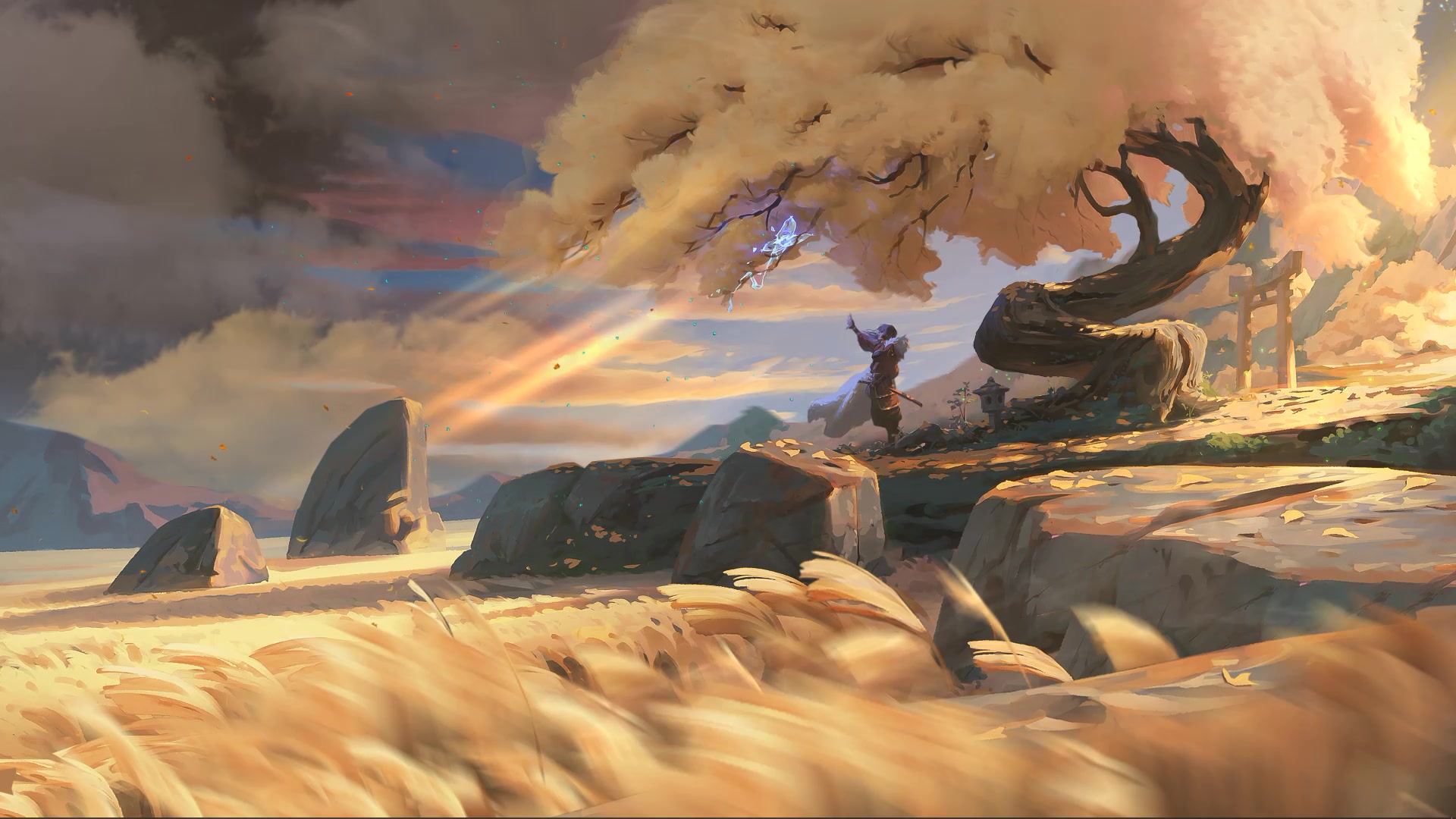 The Wind, The Autumn Samurai Live Wallpaper