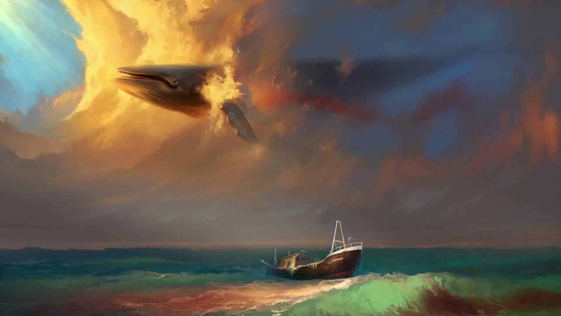 Fantasy Whale in The SKy Live Wallpaper