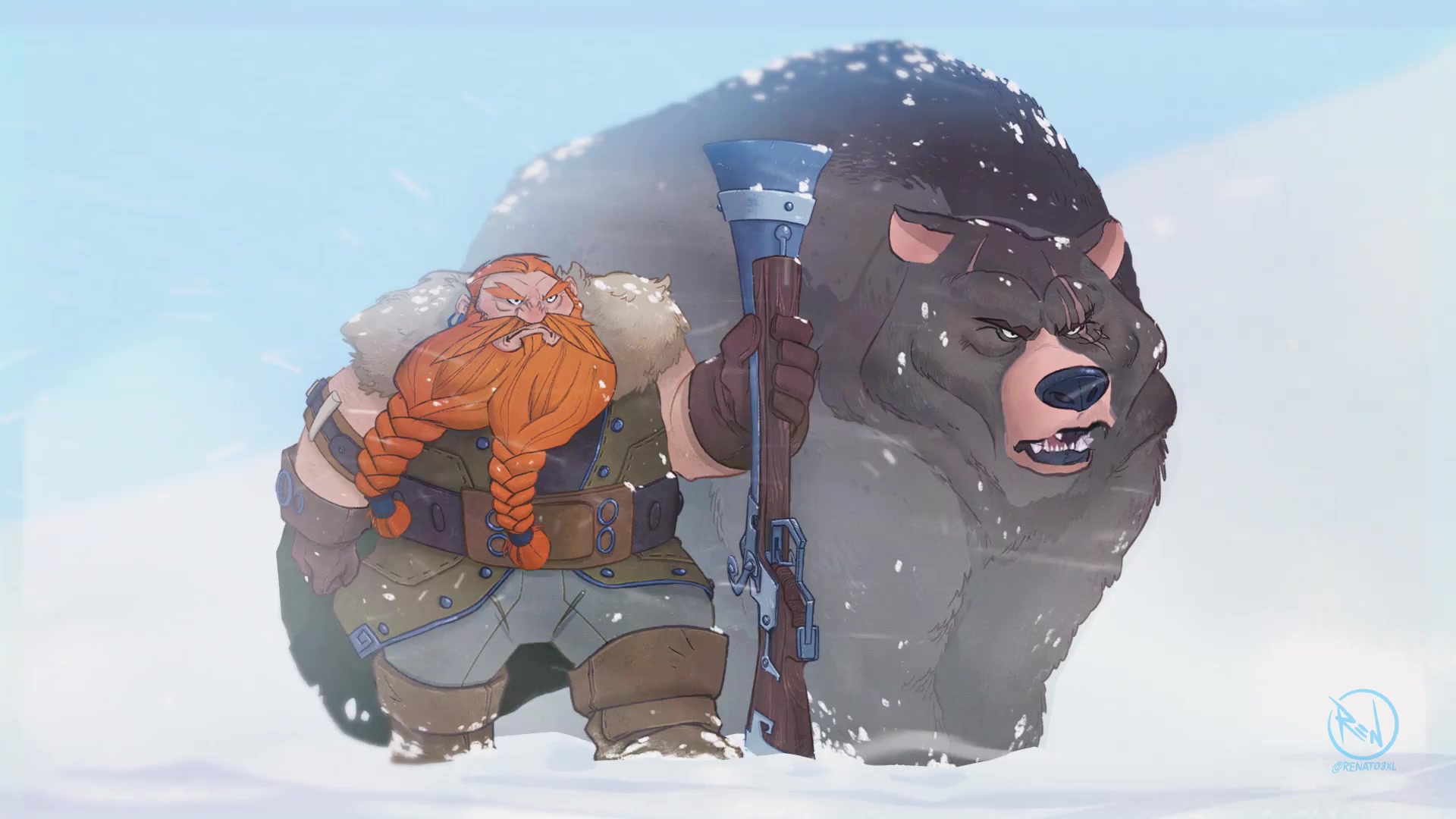Dwarf And Bear Wow Classic Live Wallpaper