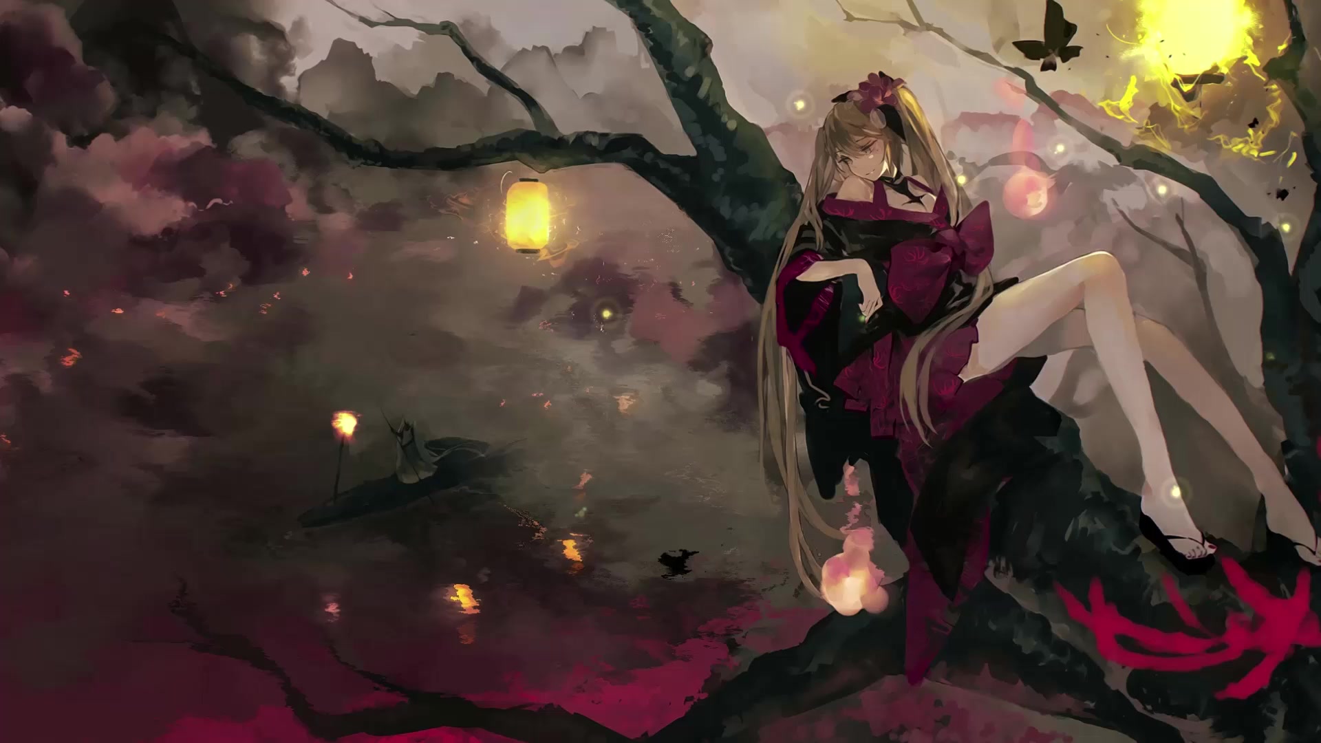 Fireflies Girl Live Wallpaper