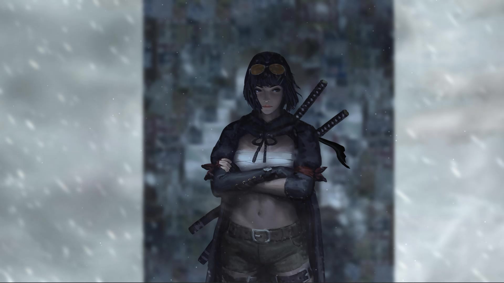 Girl With Katanas Live Wallpaper