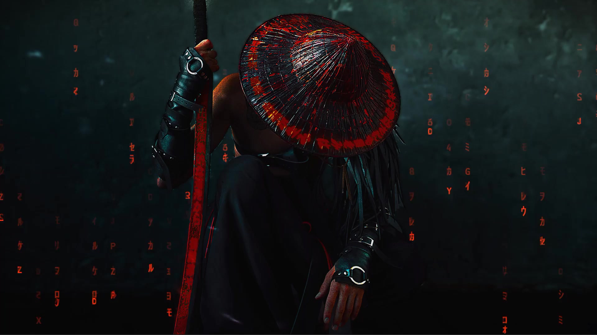 Night Warrior, cyberpunk samurai Live Wallpaper