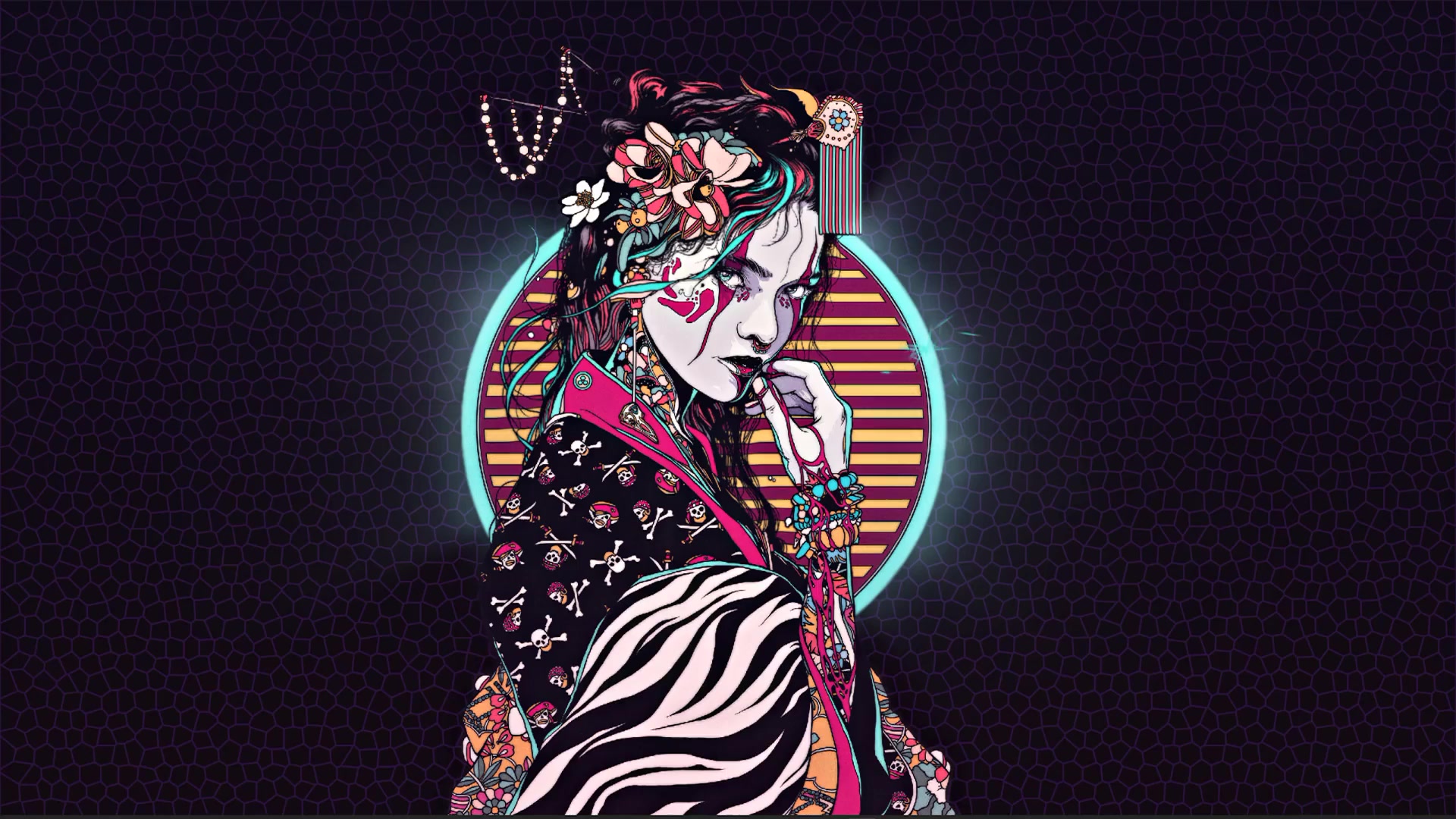 Neon Japanese Girl Live Wallpaper