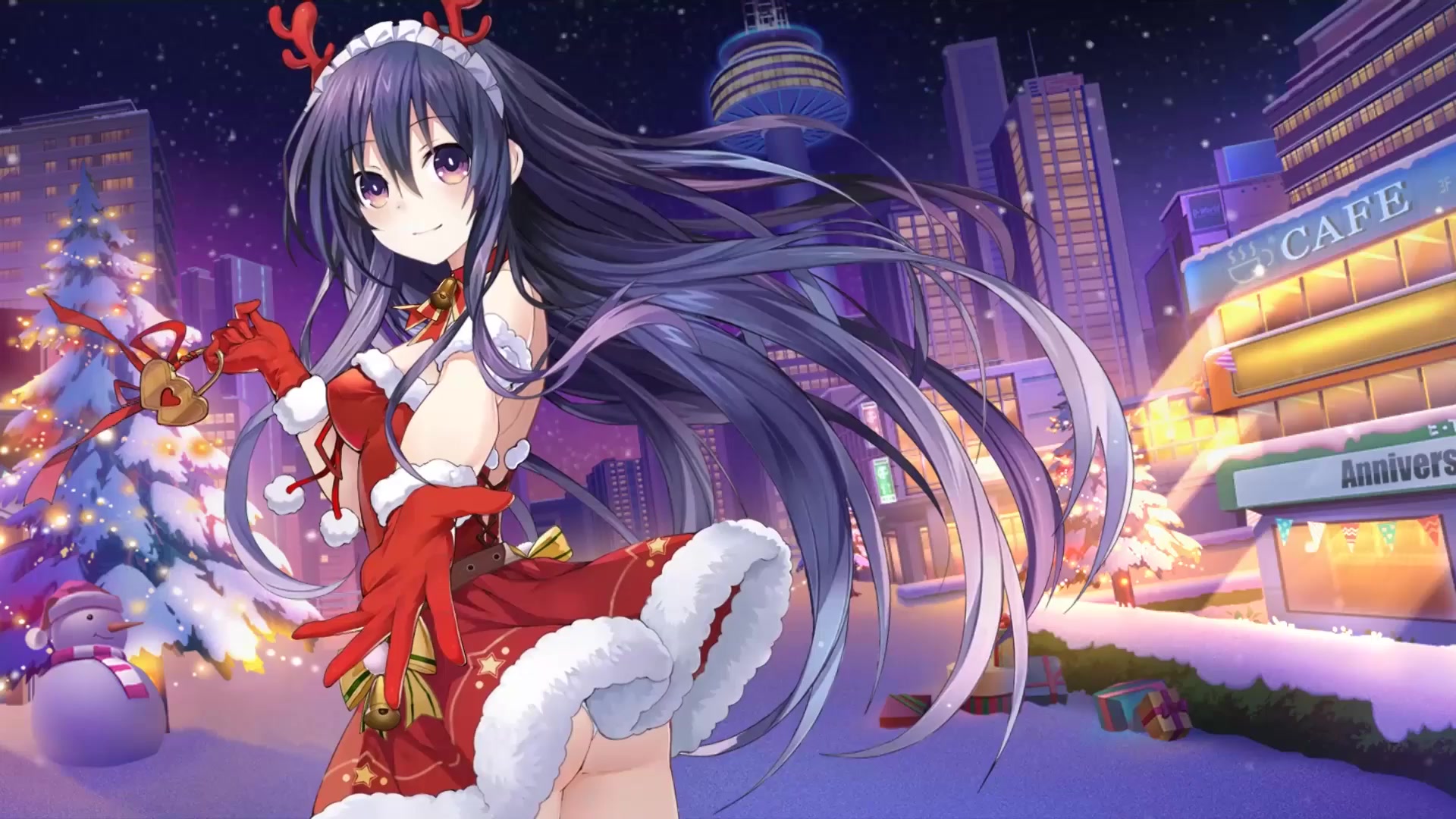 Date A Tohka Yatogami Christmas Reindeer Live Wallpaper