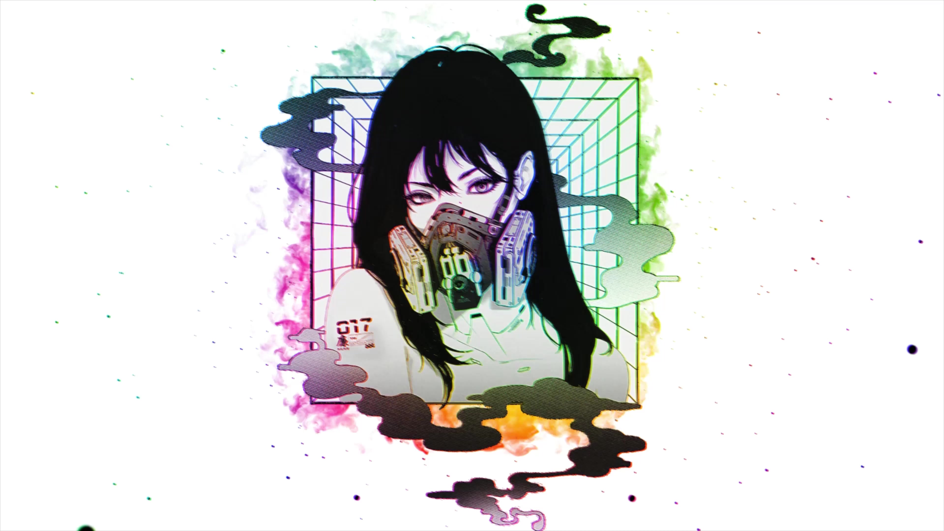 Cyberpunk Girl Mask 4K Live Wallpaper